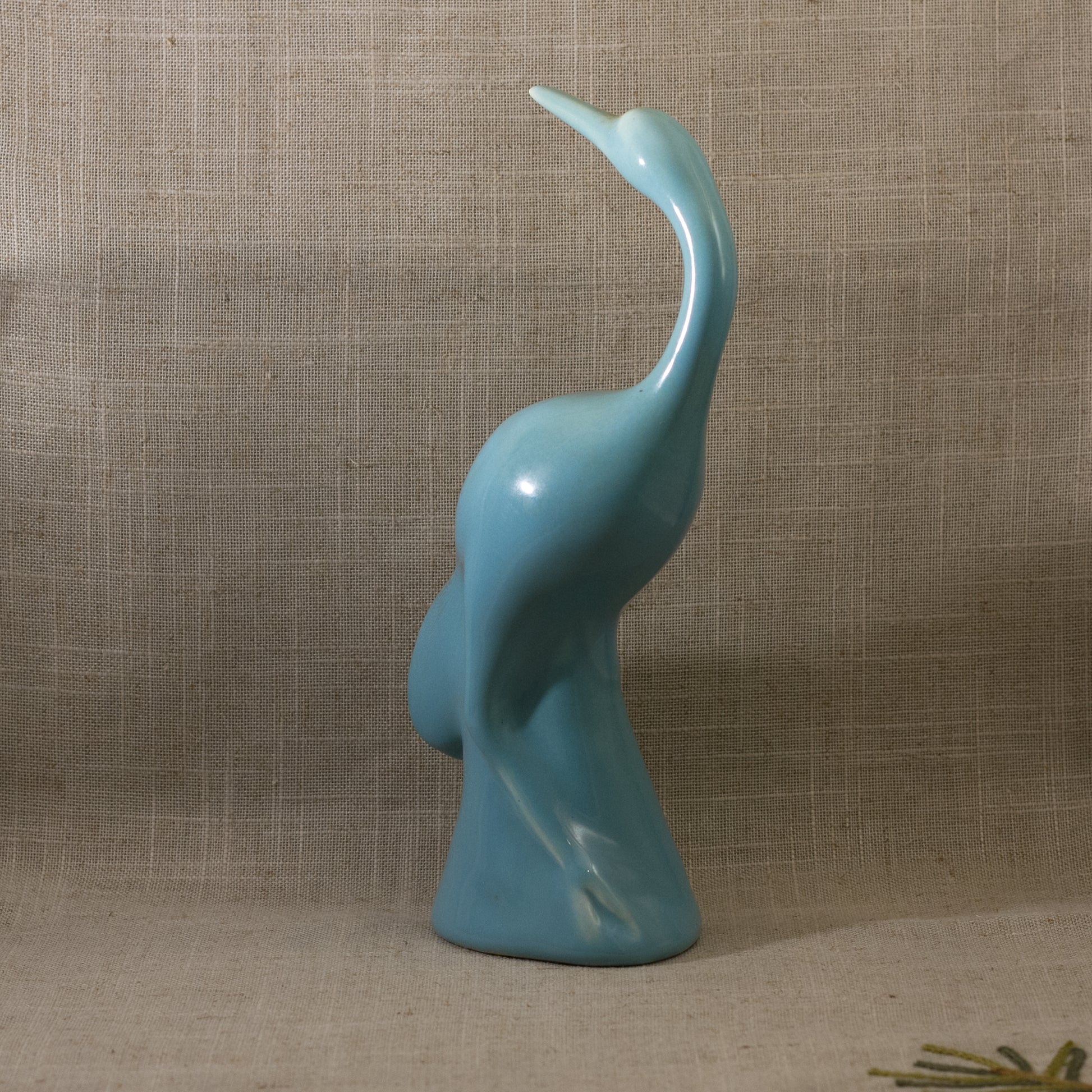 ROOKWOOD POTTERY Egret Figural #6972 with Light Teal Glaze Circa 1942