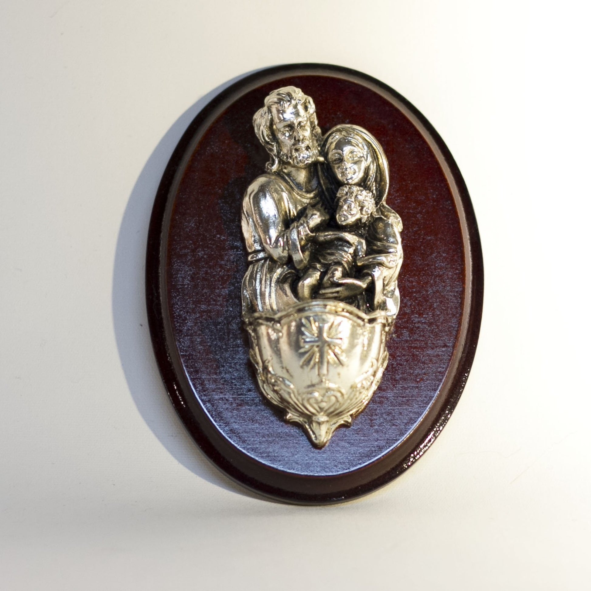 Made in Colombia HOLY WATER FONT Depicting THE HOLY FAMILY Front