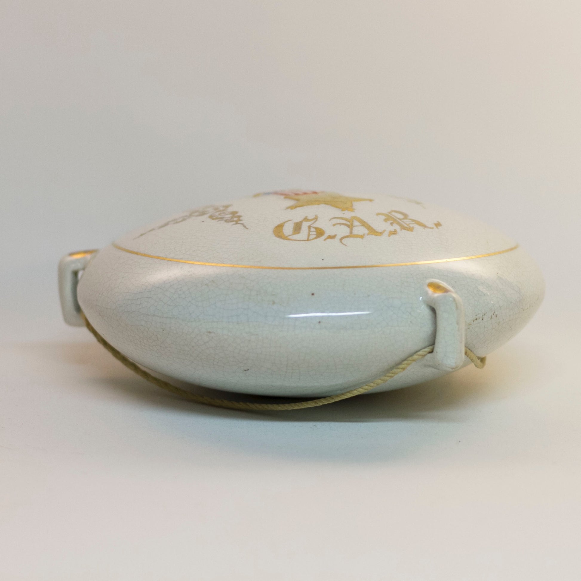 GRAND ARMY OF THE REPUBLIC (G.A.R.) Civil War Veteran CERAMIC CANTEEN Circa Late 1800s Side 3