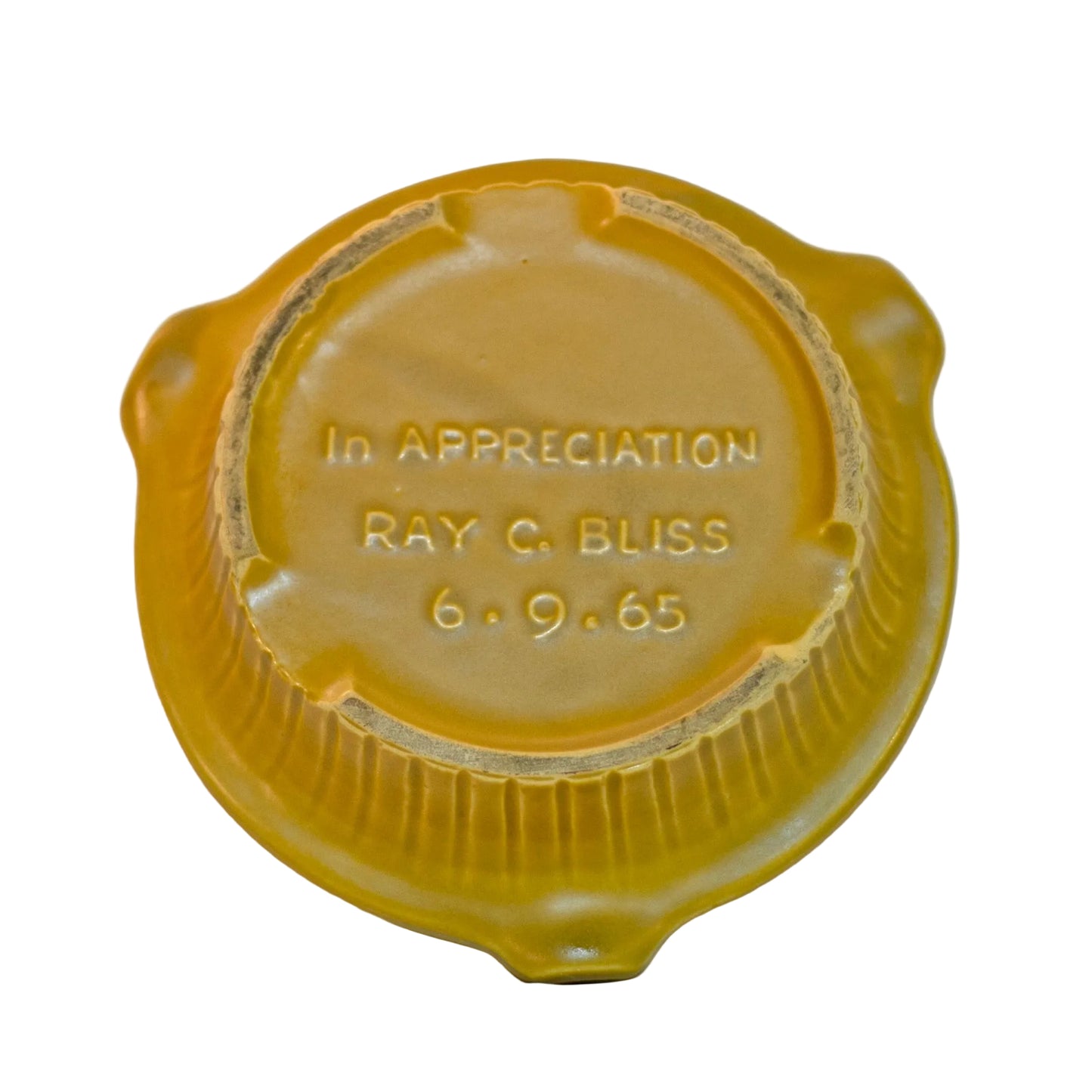 OHIO REPUBLICAN PARTY Commemorative RAY C. BLISS Stoneware Ashtray Circa 1965