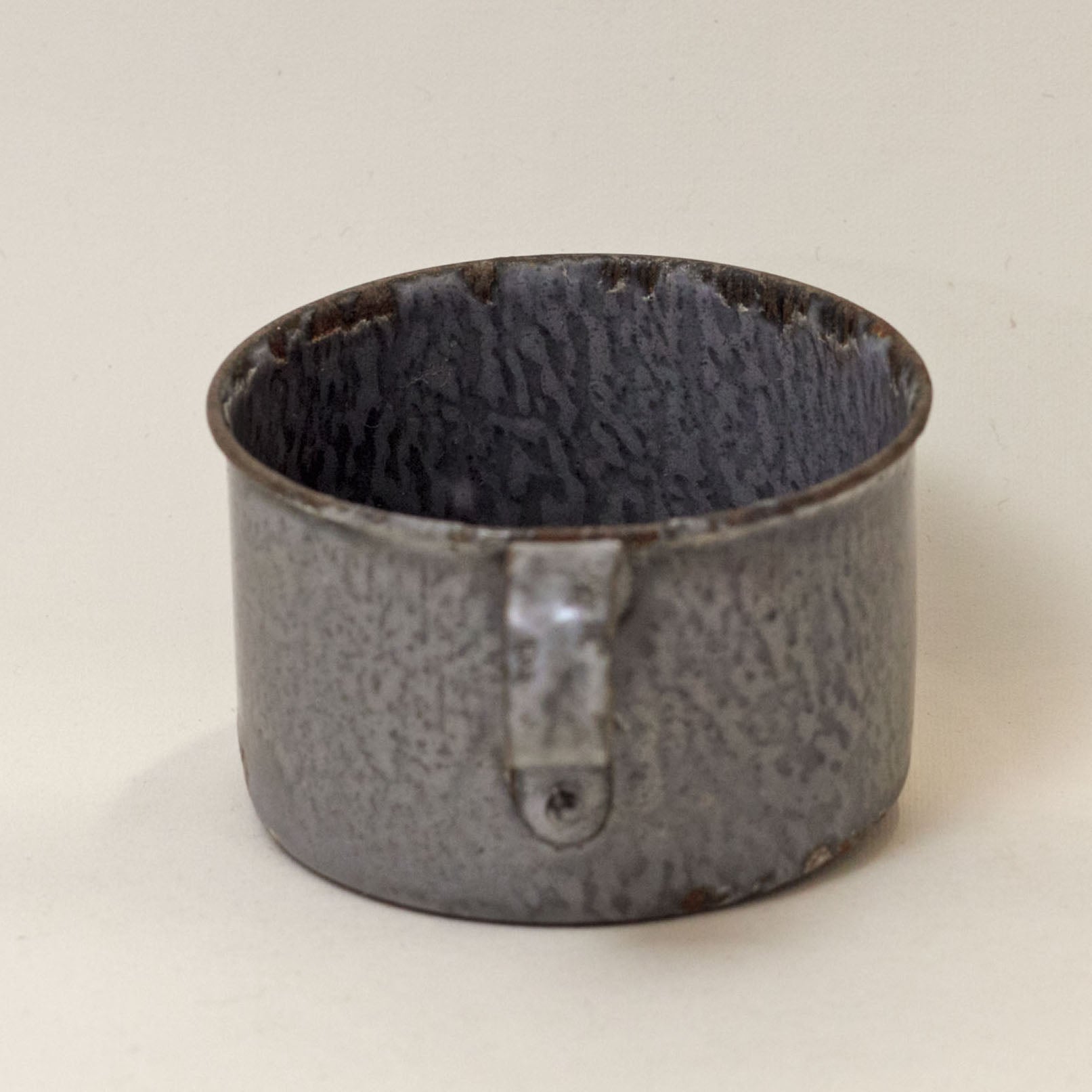 GRANITE WARE CHILD'S CUP with Mottled Gray Enamel