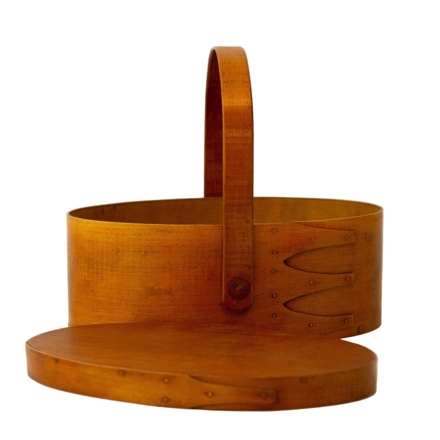 SHAKER-STYLE Swing Handle Carrier Oval Basket with Swallow Tail Joints