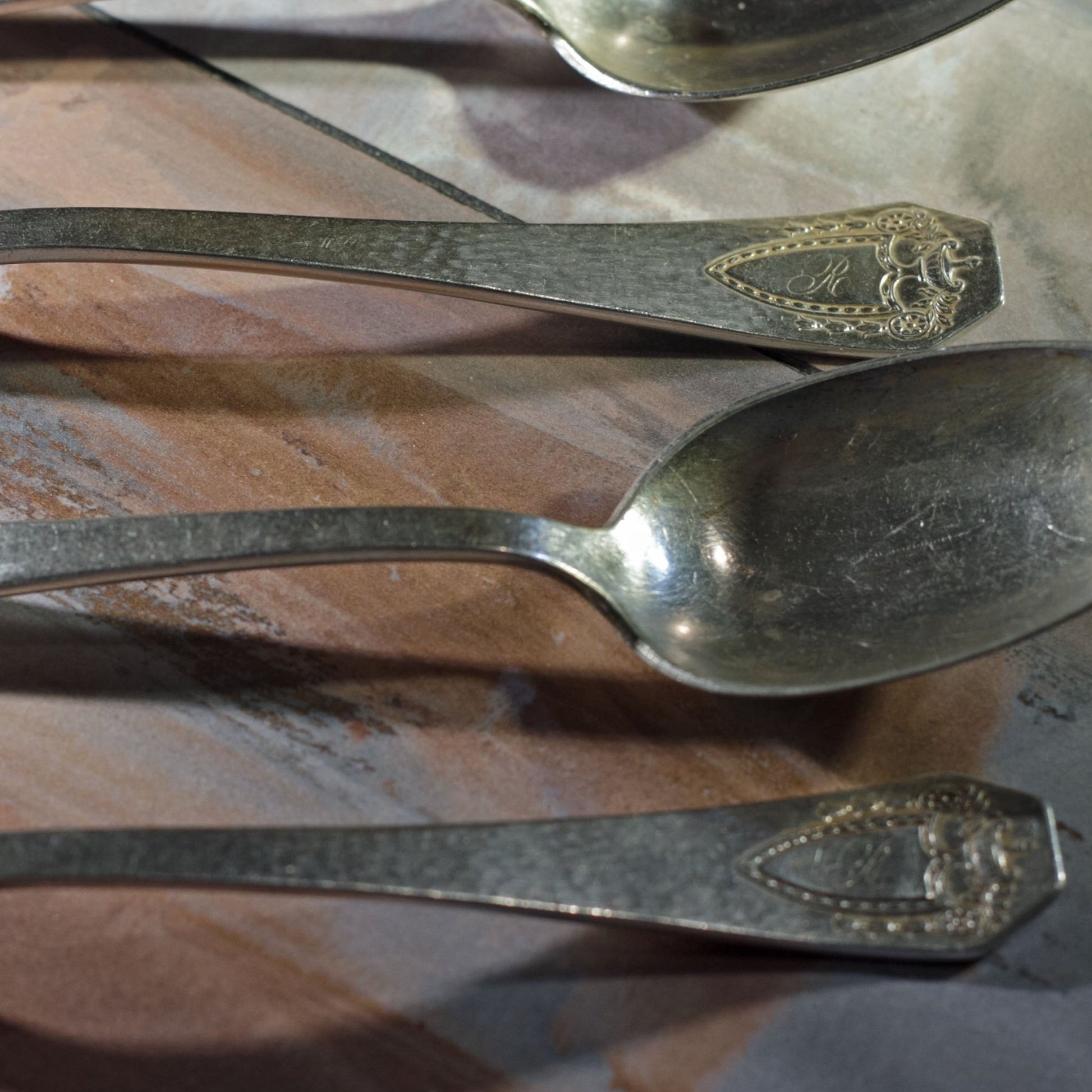 HERALDIC SILVER PLATE SERVING SPOONS by Rogers Brothers Set of Six (6)