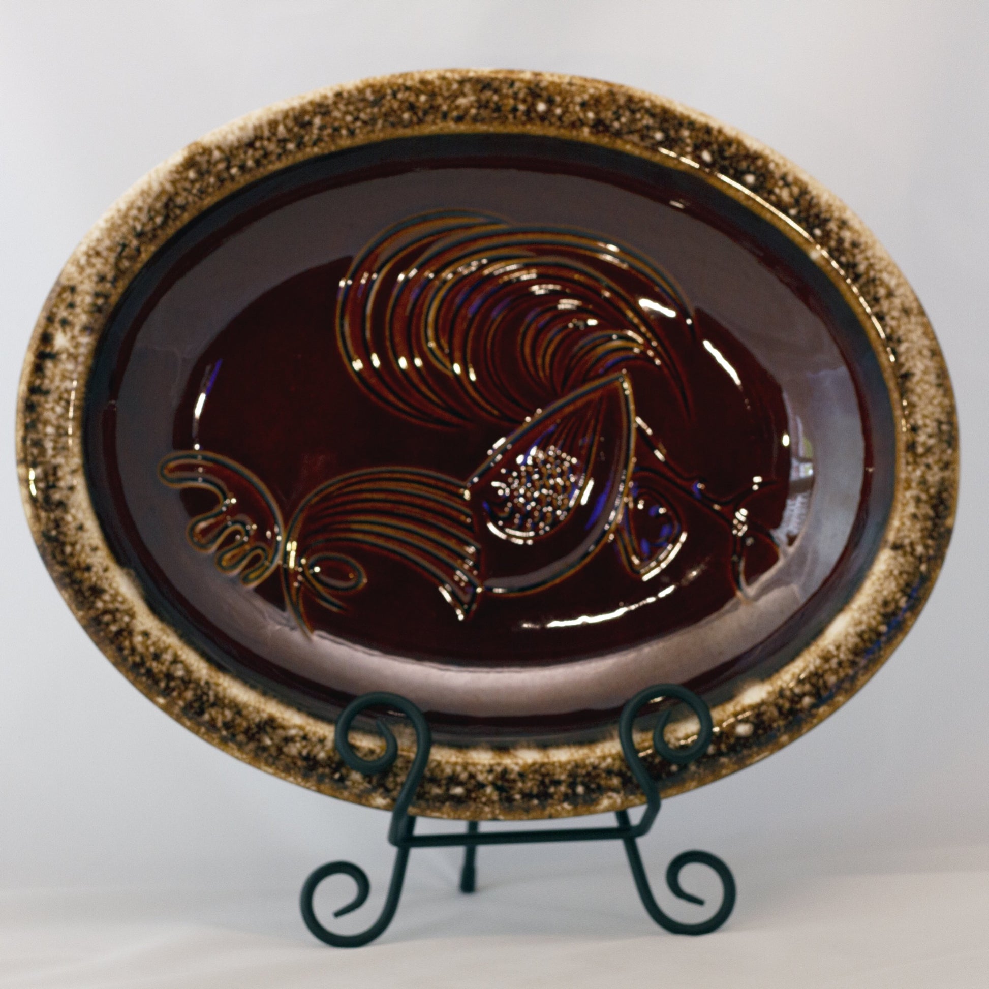 CHICKEN SERVER WITH COVER Hull House 'n Garden Mirror Brown "Drip" Circa Late 1960s to 1986 Platter 2