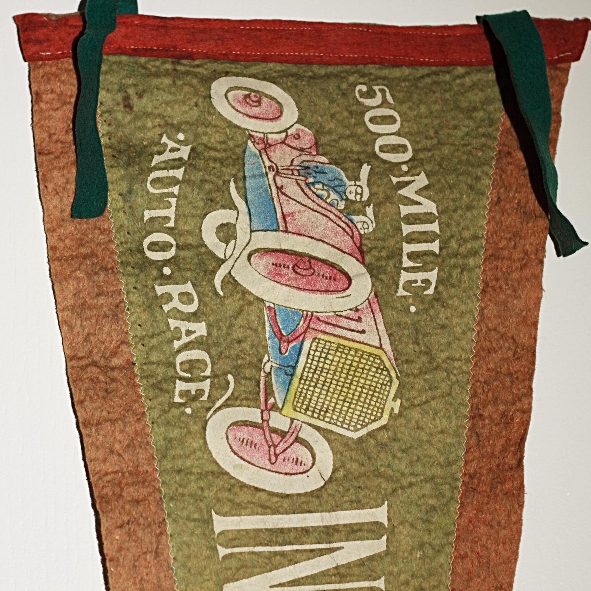 1914 INDIANAPOLIS 500 RACE PENNANT 500-Mile Auto Race Original Felt Flag Souvenir