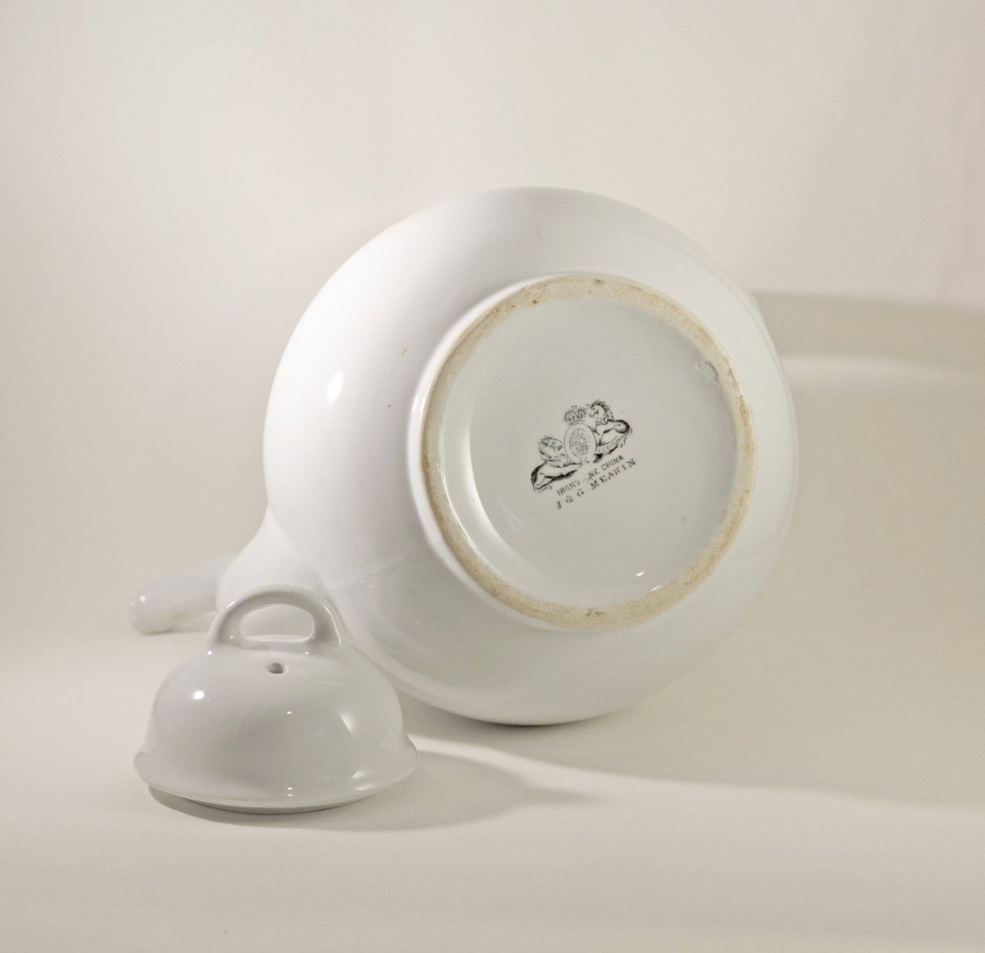 J & G Meakin White Ironstone Teapot Circa Pre-1890 (5)