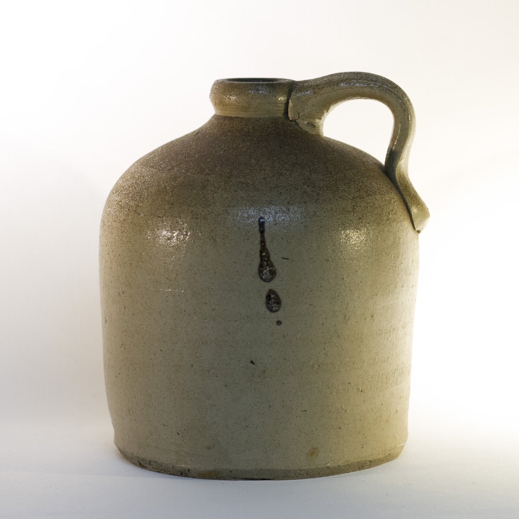 Vintage STONEWARE POTTERY JUG with Tobacco Spit Glaze Spot