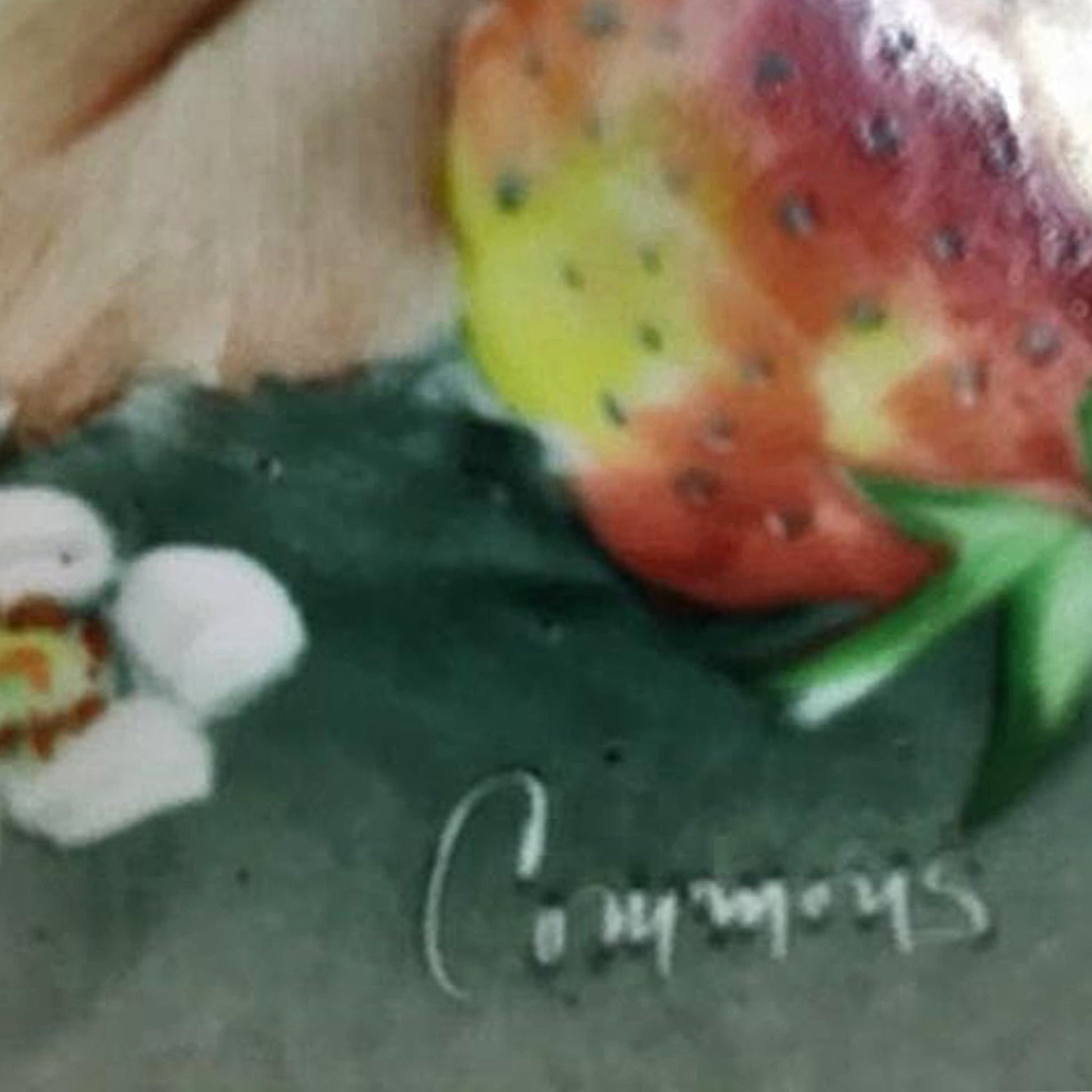 BoeM LIMOGES PORCELAN PLATE Hand Painted Plate with Strawberries Circa 1908 - 1914