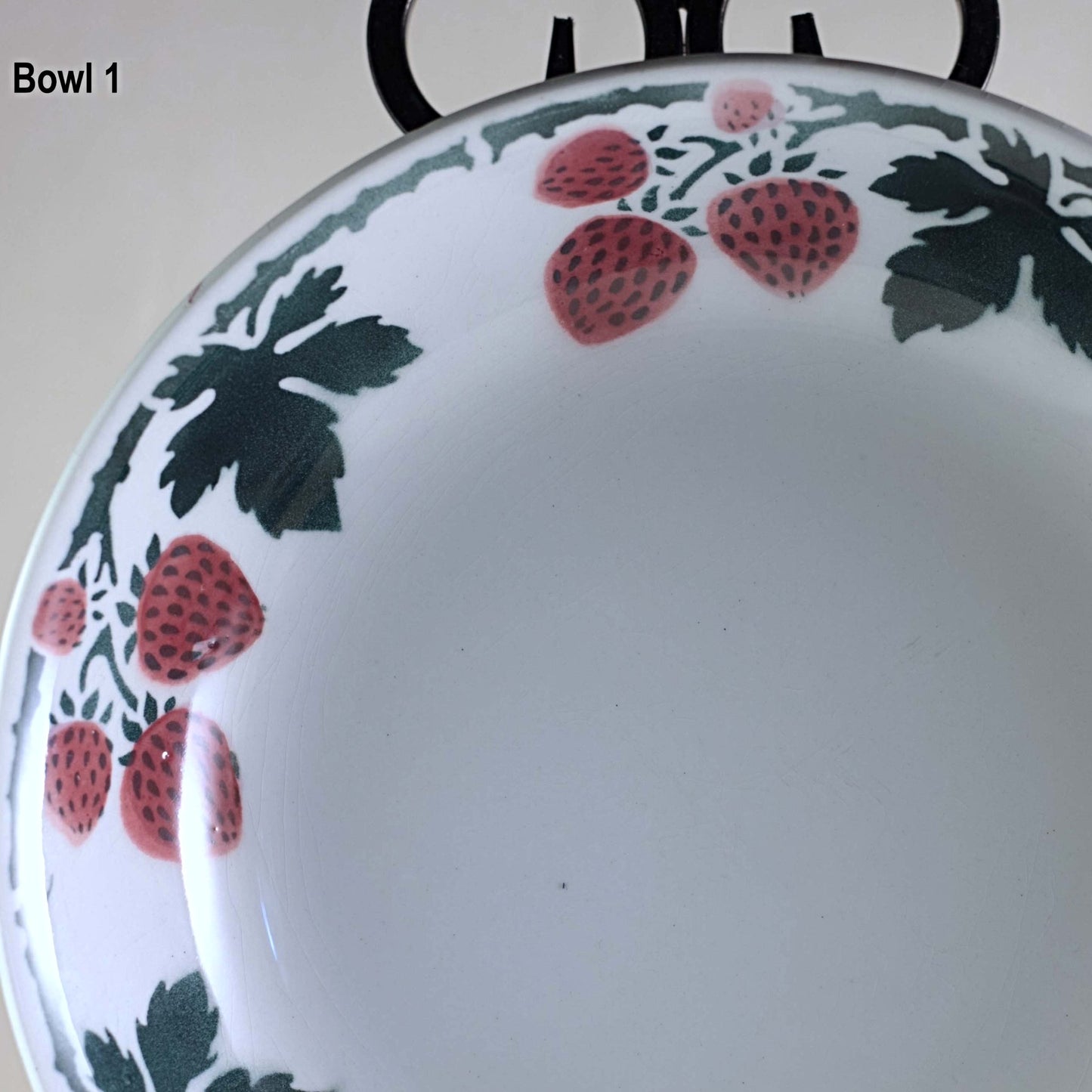 LUNÉVILLE FAIENCE SERVING BOWL SET Circa Late 19th/Early 20th Century Rare Strawberries Pattern
