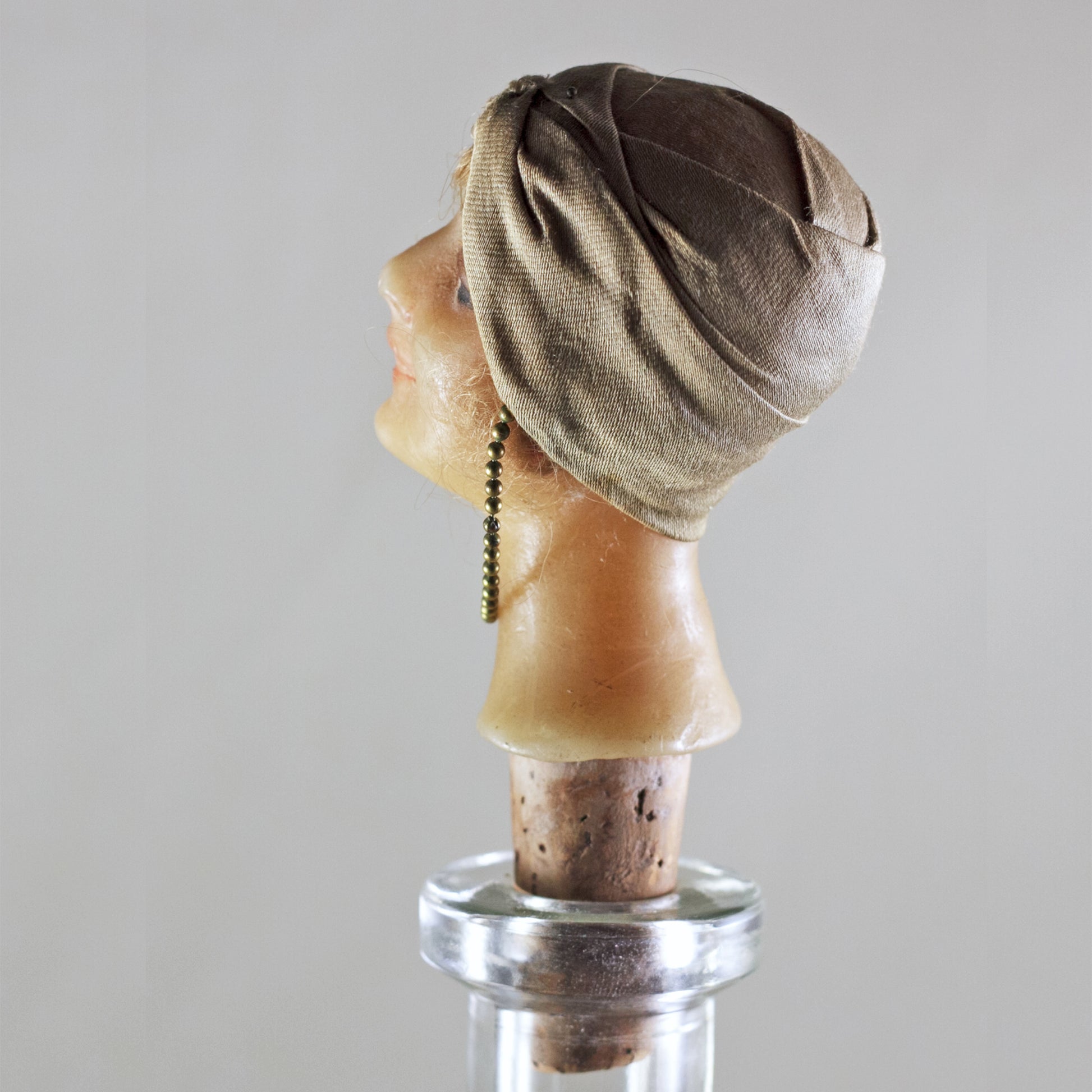 FRENCH MANNEQUIN HEAD Bottle Stopper Art Deco Circa 1920s RARE