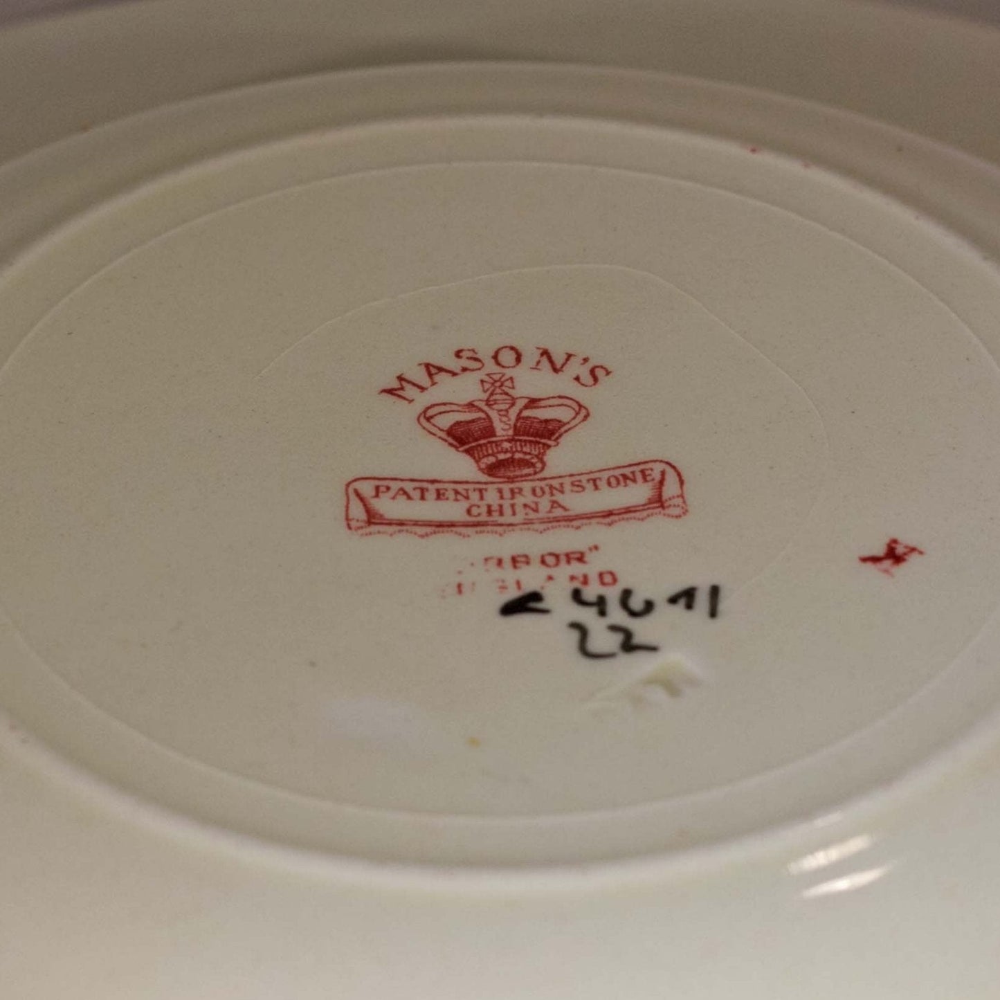 MASON'S PATENT IRONSTONE Rimmed Soup Bowl in Arbor Pattern (7)