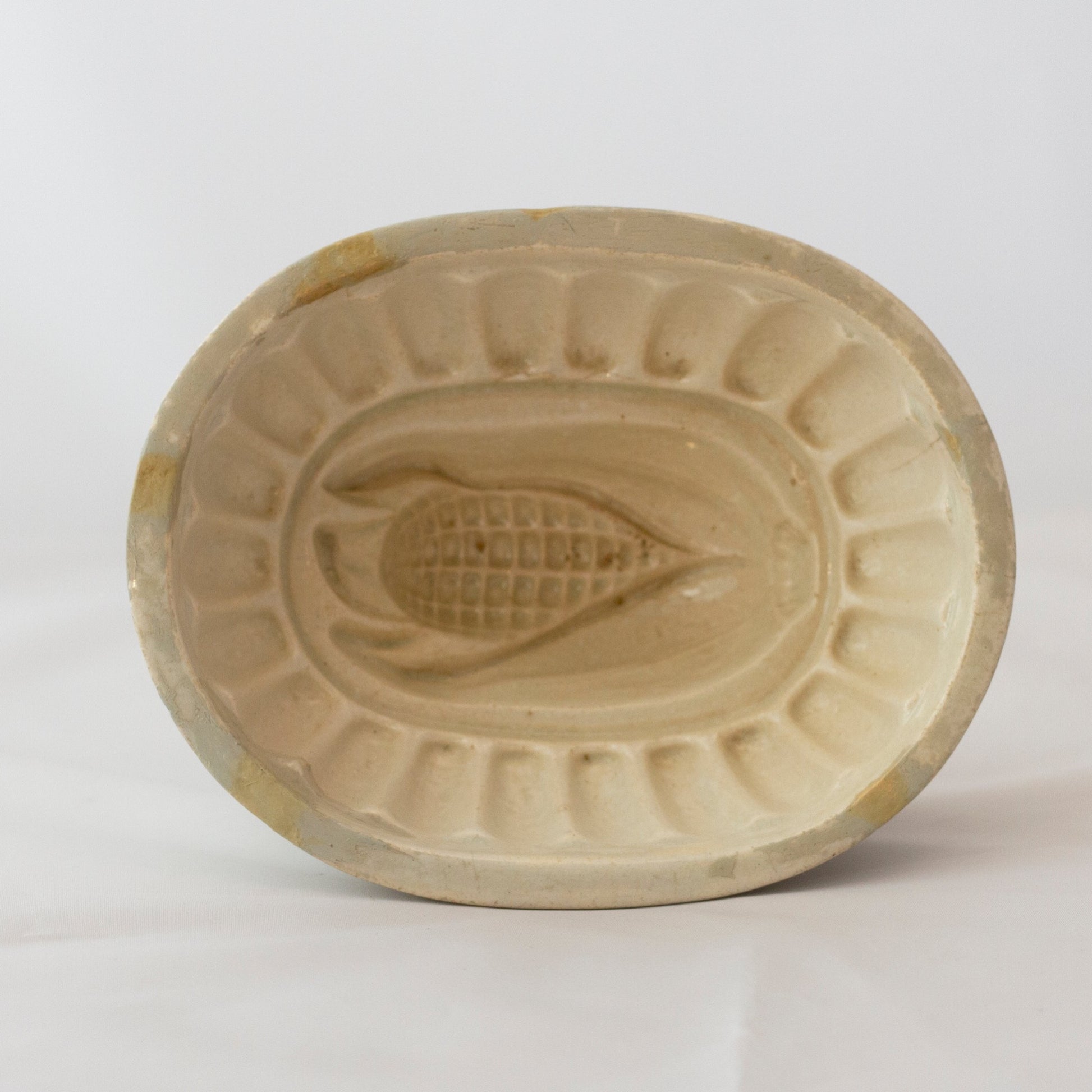 EAR OF CORN DESIGN Antique Ironstone Oval Mold Circa Late 19th Century (1)