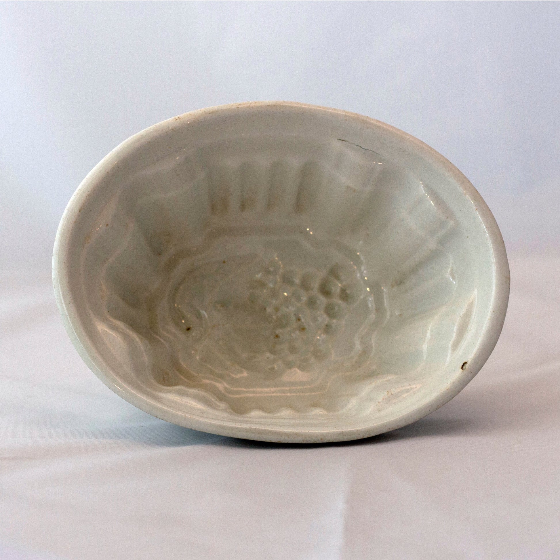 GRAPE DESIGN Antique Ironstone Oval Mold Circa Late 19th Century (1)