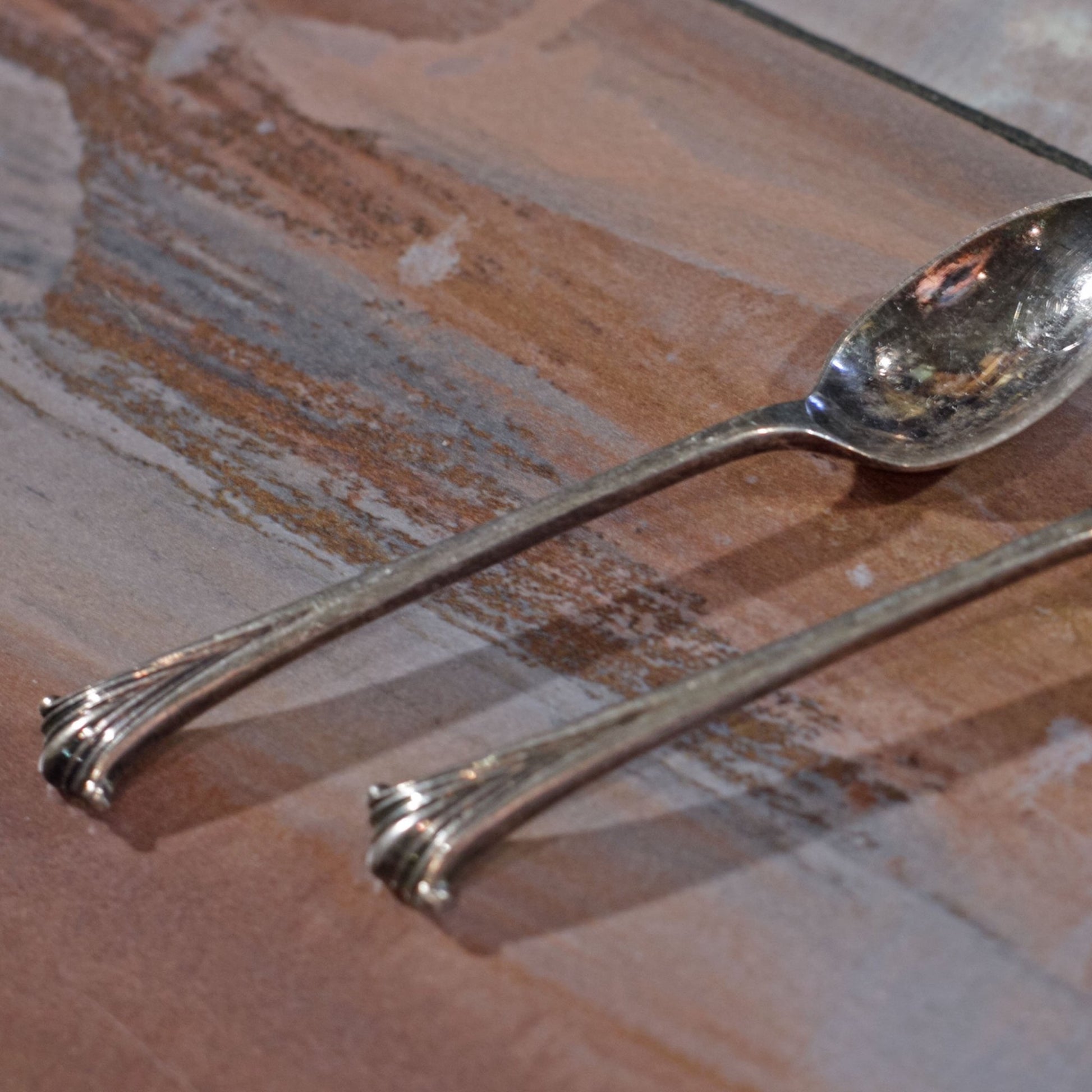 ONSLOW SILVER PLATE DEMITASSE SPOONS by Roberts & Belk of Sheffield Set of Two (2)