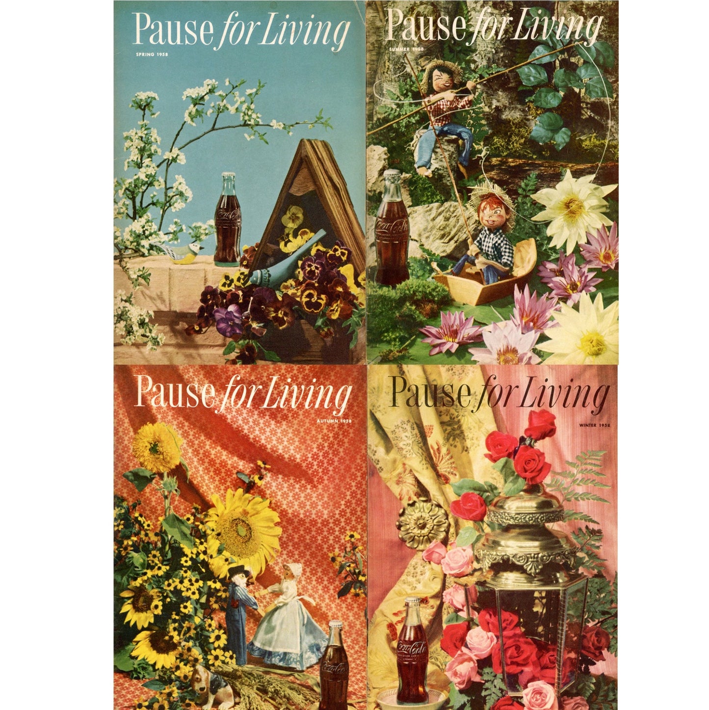 PAUSE FOR LIVING Coca-Cola Advertising Booklets from 1958 Full Year | Set of Four