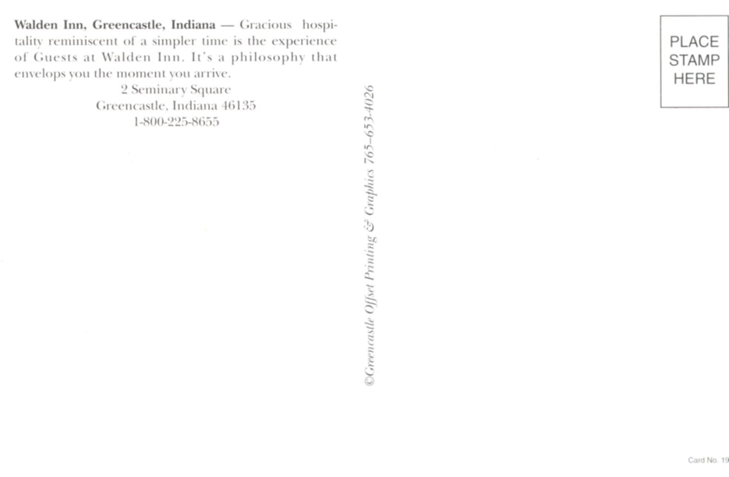 Walden Inn GREENCASTLE INDIANA Vintage Postcard