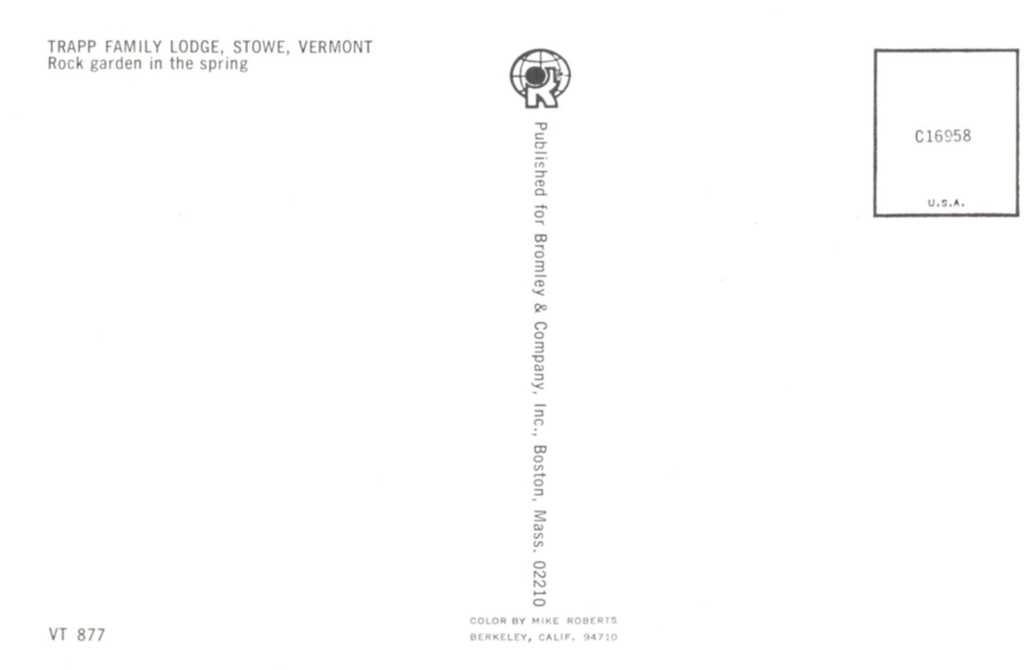 Trapp Family Lodge Rock Garden STOWE VERMONT Vintage Postcard