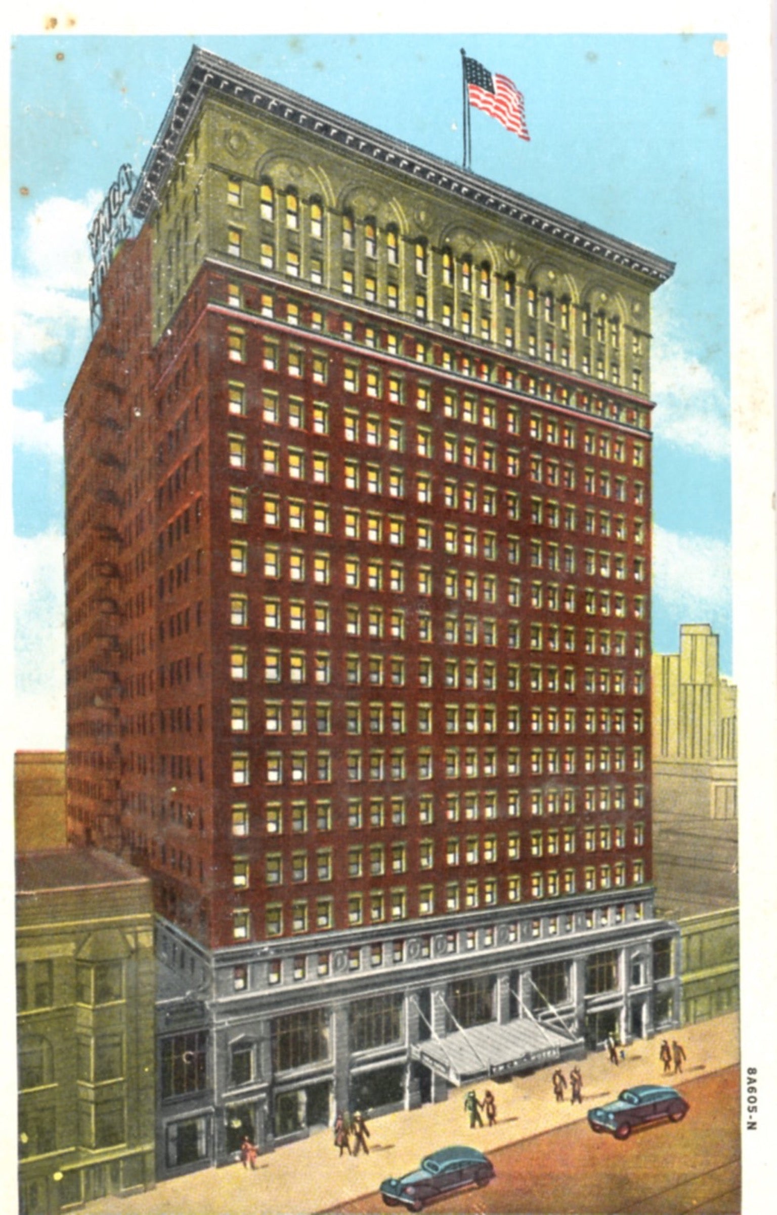 Roof Garden YMCA Hotel CHICAGO ILLINOIS Vintage Linen Postcard