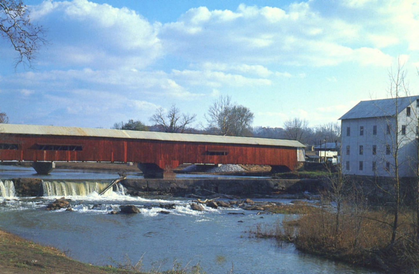 Bridgeton Covered Bridge & Grist Mill PARKE COUNTY INDIANA Vintage Postcard