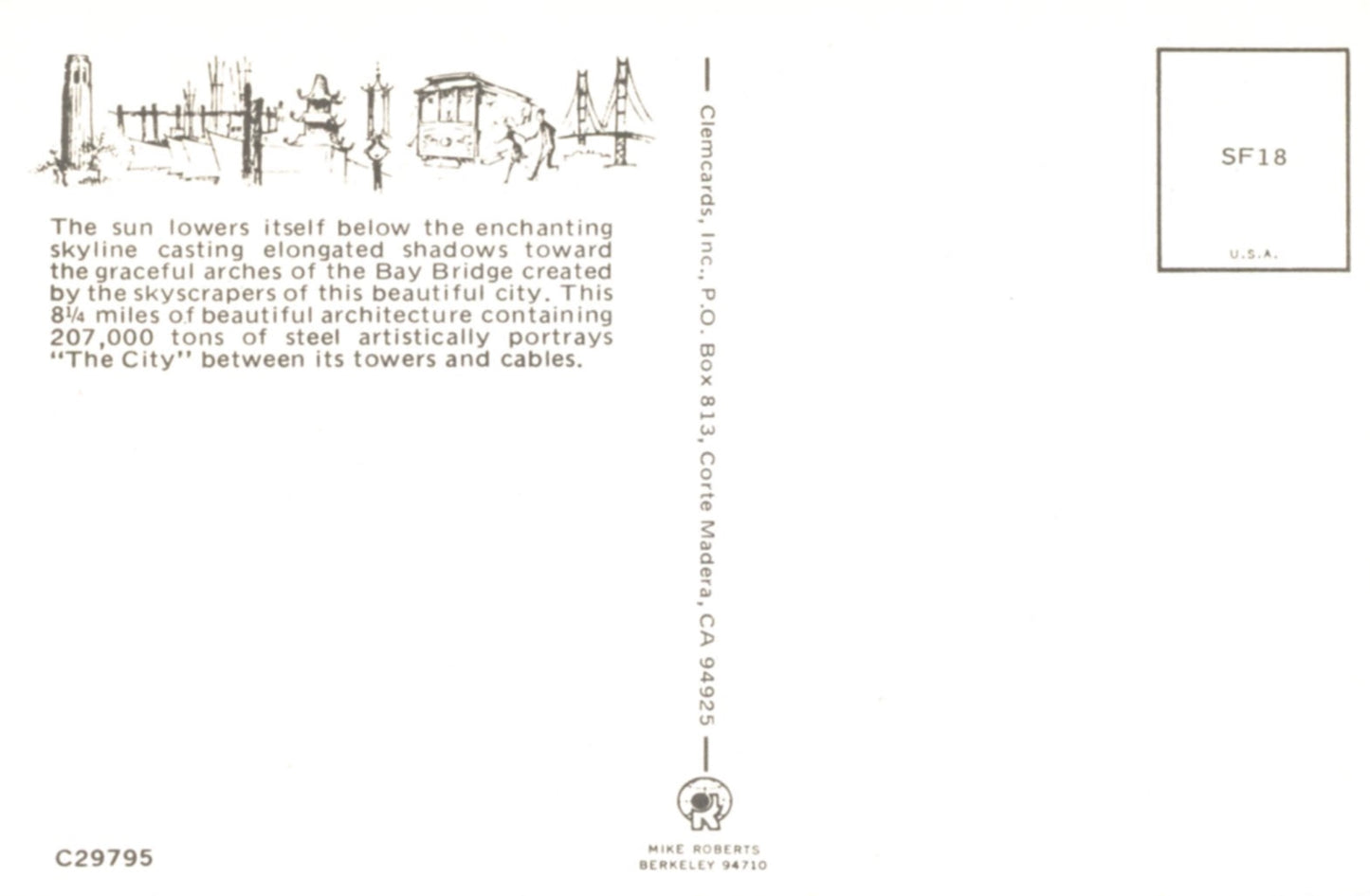 Oakland Bay Bridge SAN FRANCISCO, CALIFORNIA Vintage Postcard