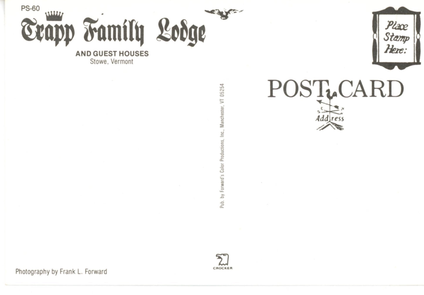 Trapp Family Lodge and Guest Houses STOWE VERMONT Aerial Photo Large Postcard 6" x 4"