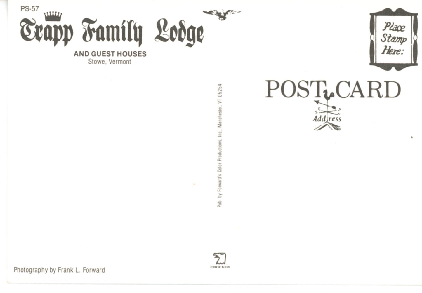 Trapp Family Lodge and Guest Houses STOWE VERMONT Photo of Lodge and Flower Beds Large Postcard 6" x 4"