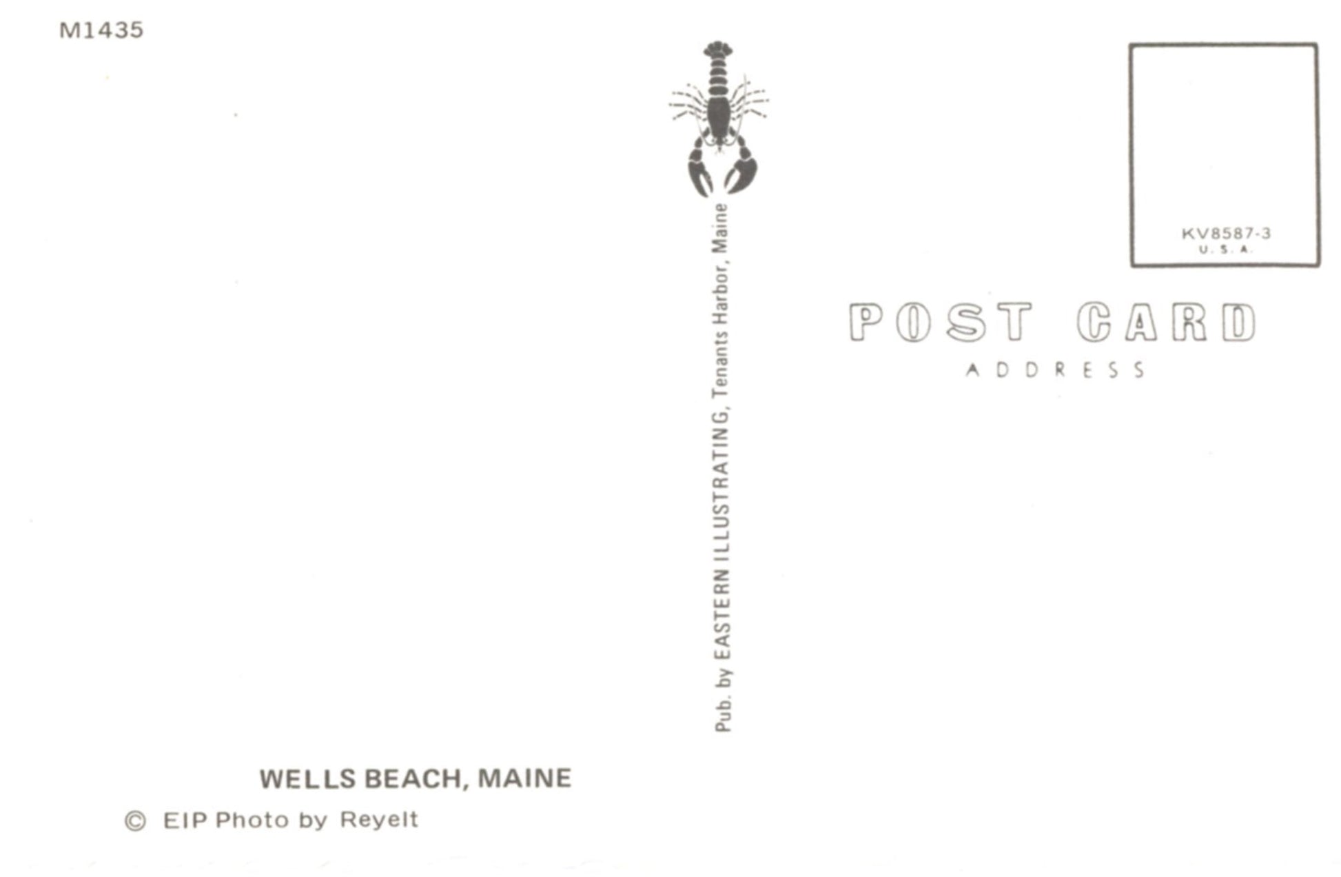 Beach Harbor Maine Postcard Back