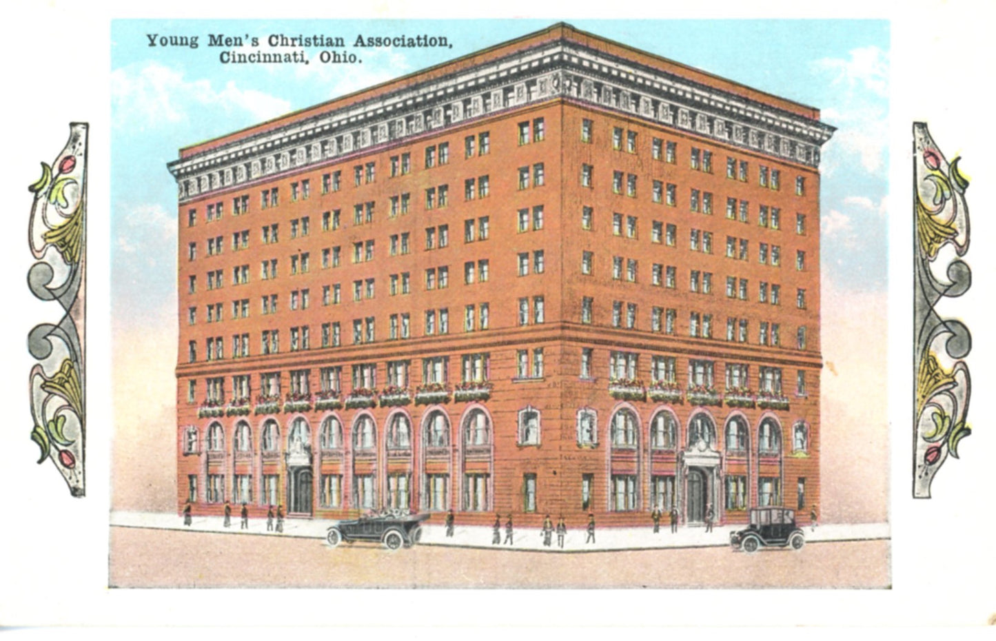 Young Men's Christian Association CINCINNATI OHIO Antique Linen Postcard Circa 1918