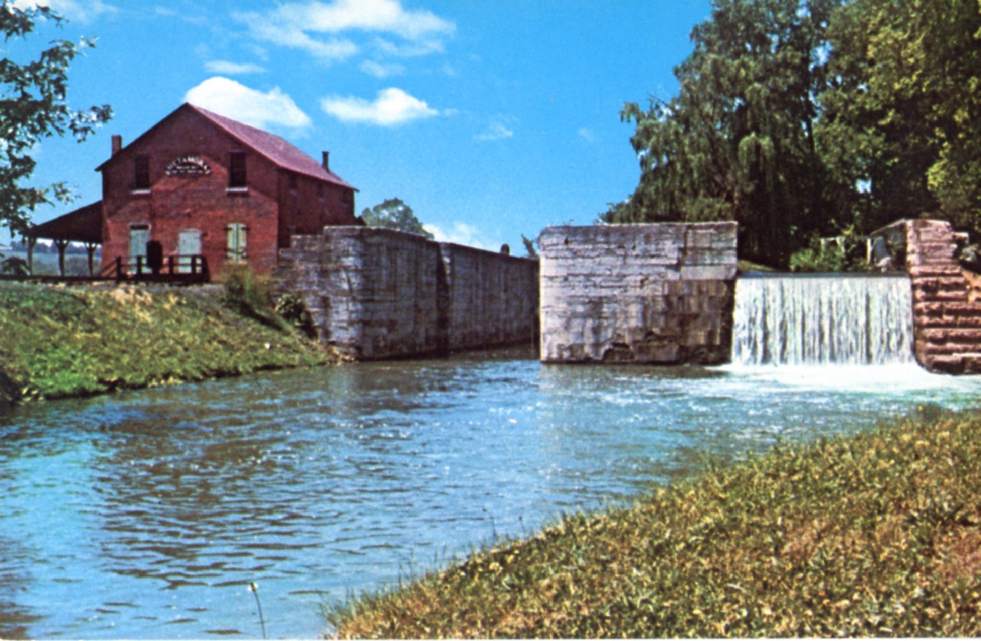 Crescent Mills Grist Mill METAMORA INDIANA Vintage Postcard Front
