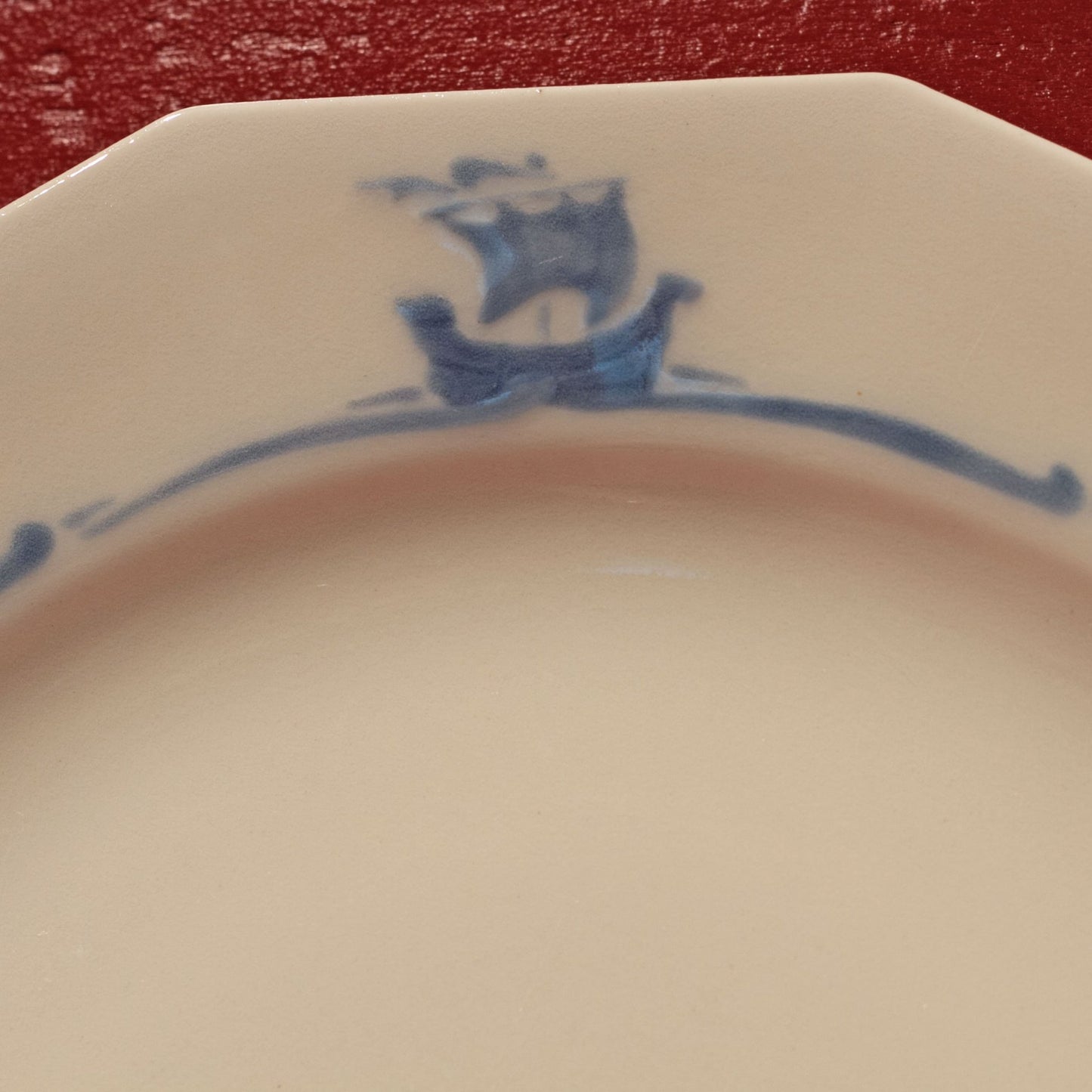 BLUE SAILING SHIPS 6 ½” BREAD PLATE by Rookwood Pottery Cincinnati Ohio