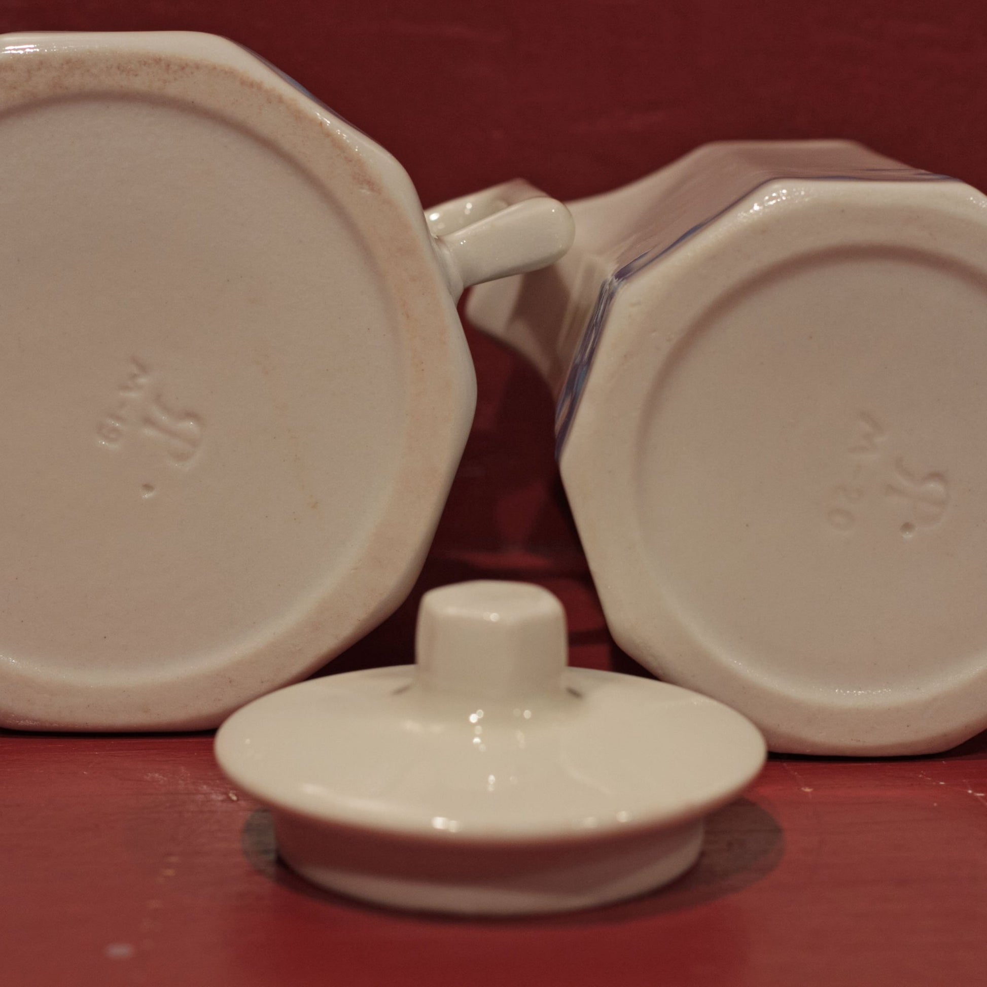 BLUE SAILING SHIPS TEA SET by Rookwood Pottery Cincinnati Ohio Includes Teapot, Creamer and Covered Sugar