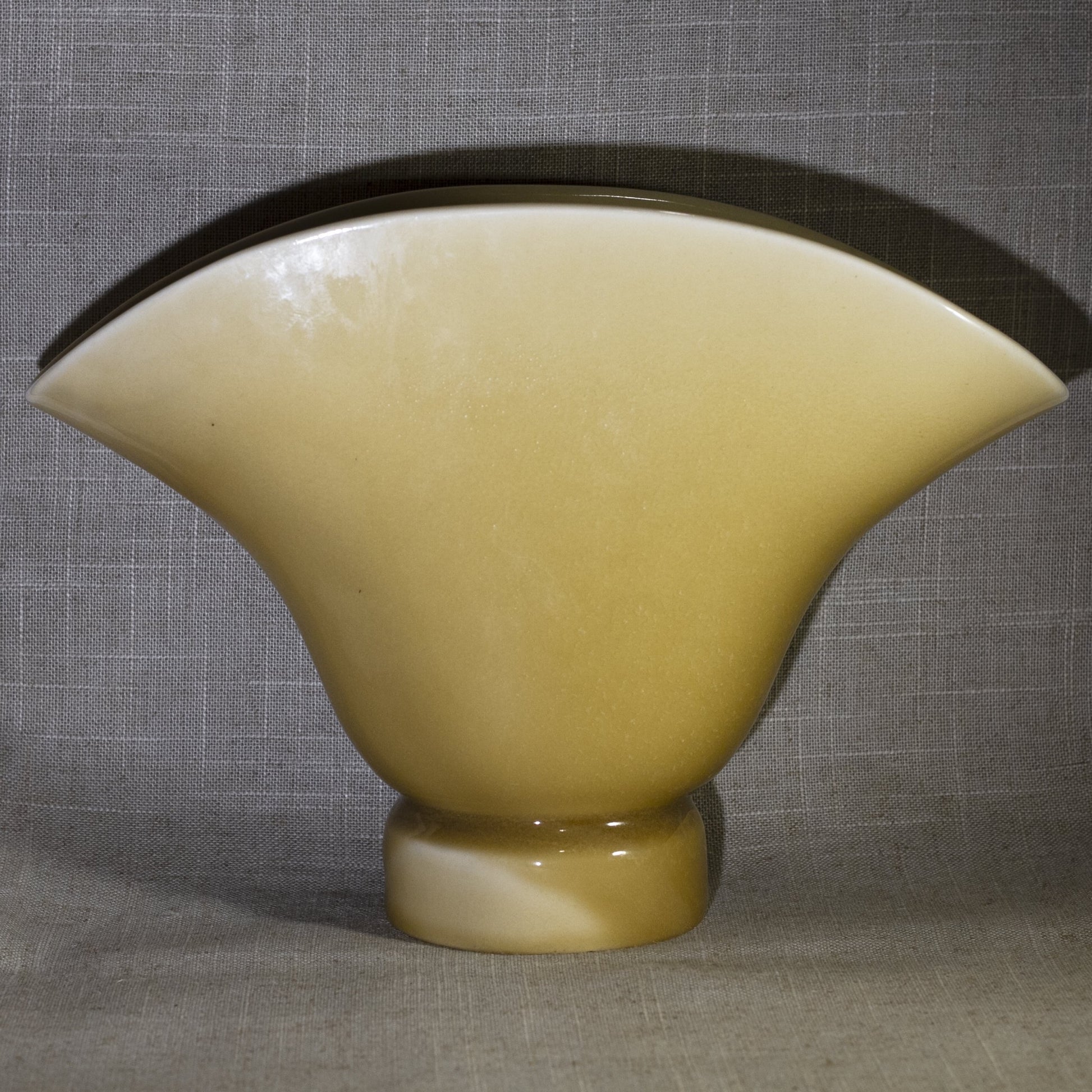 ROOKWOOD FAN Shaped Vase #6839 with Incised Face of Young Girl Circa 1944