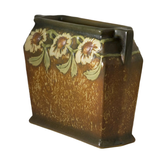 ROSEVILLE POTTERY Pillow Vase in Dahlrose Circa 1924