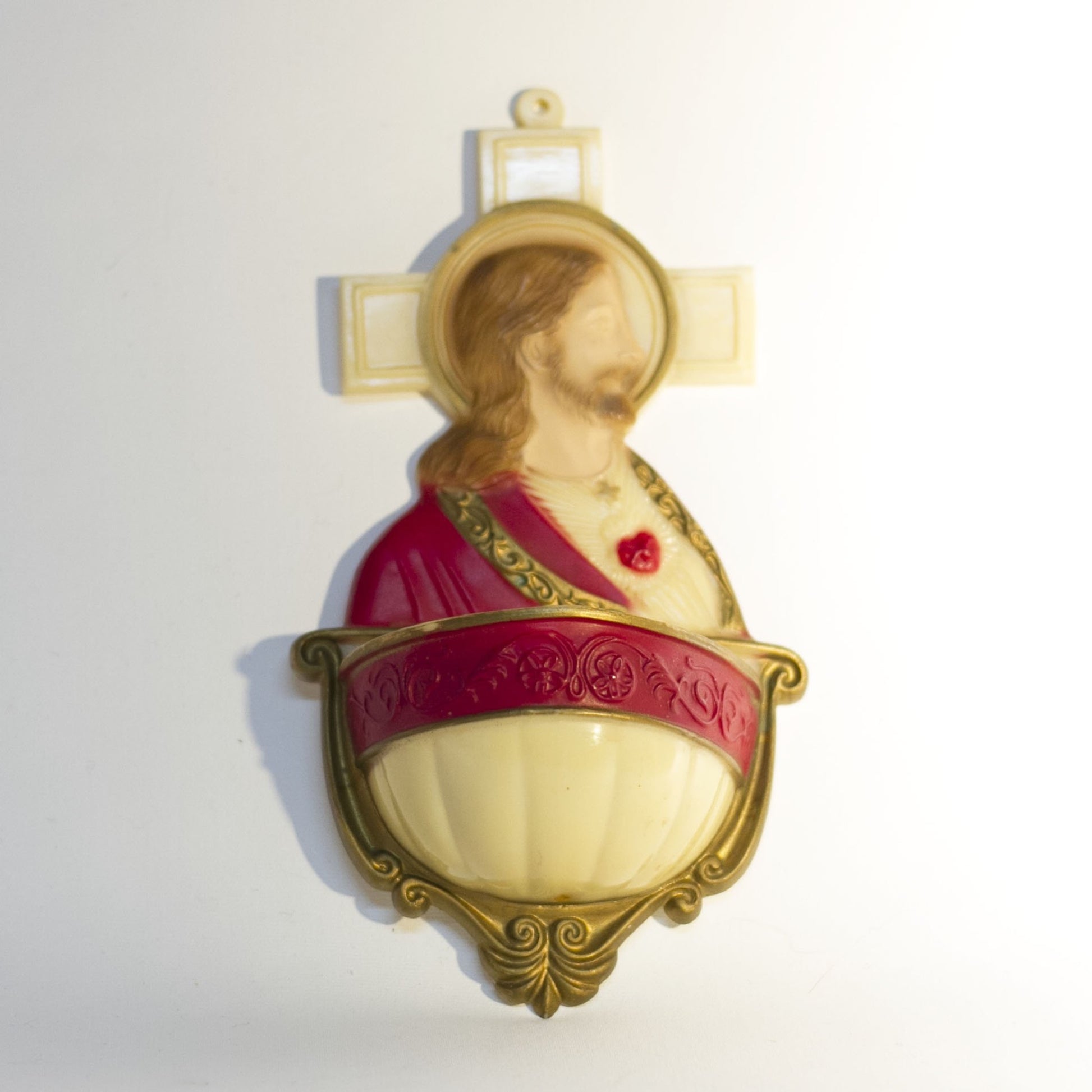 HOLY WATER FONT Hartland Molded Plastic Sacred Heart of Jesus