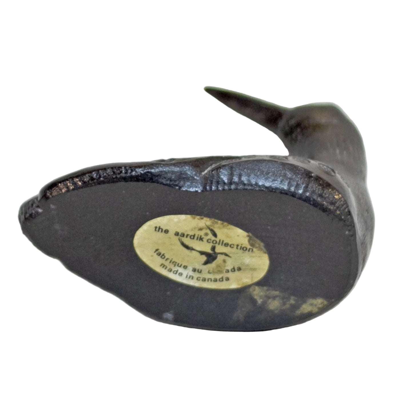 Vintage THE AARDIK COLLECTION Black Soapstone Canadian Loon Circa 1970s