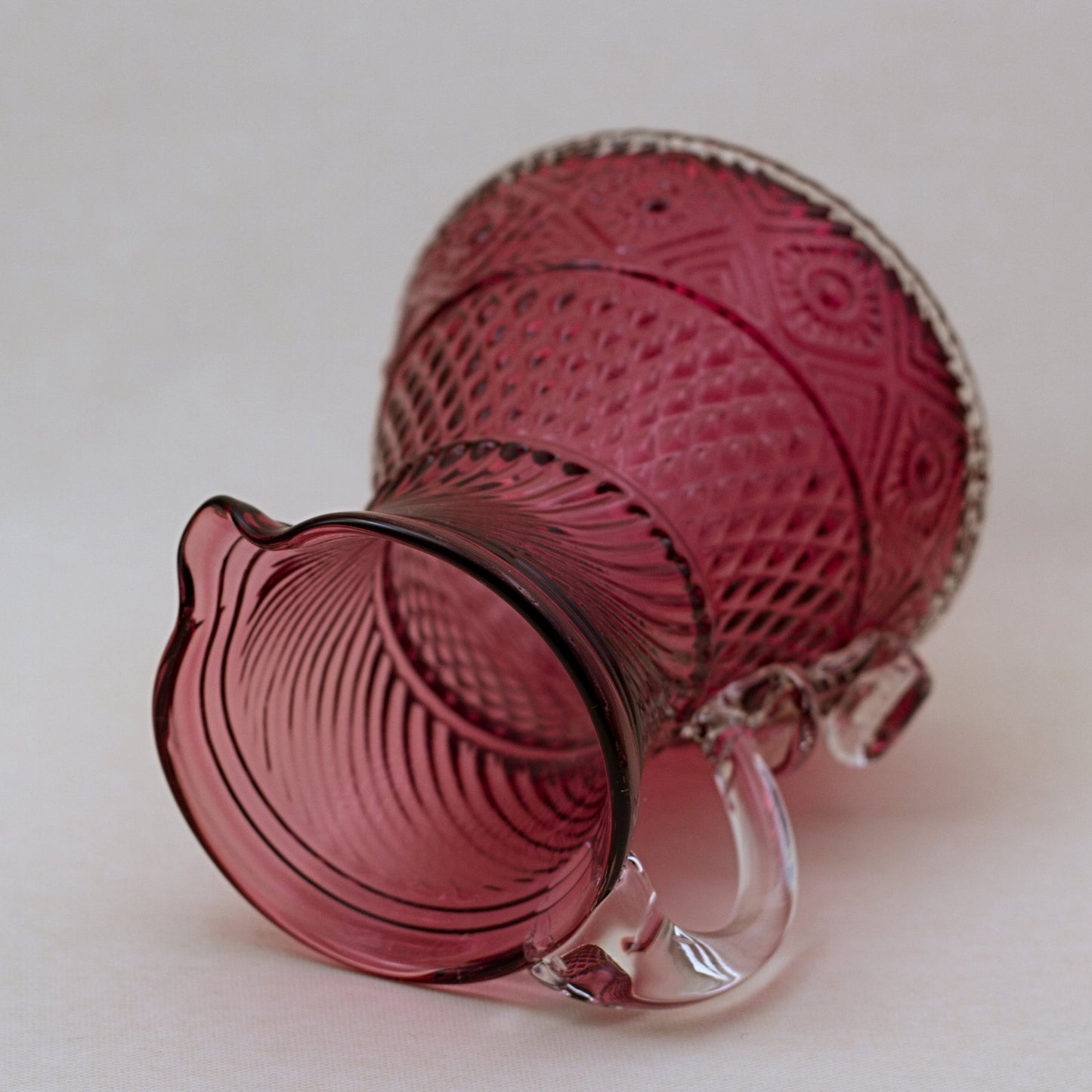 PILGRIM CRANBERRY GLASS Bennington Pitcher