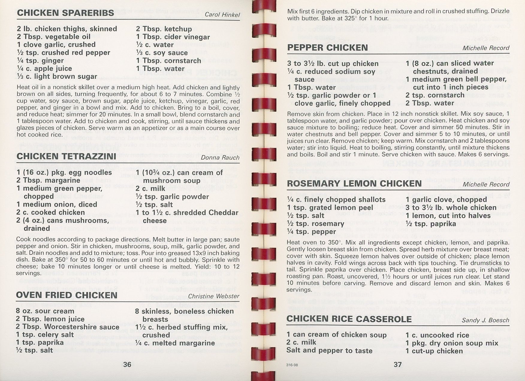 RECIPES FROM STS. PETER & PAUL CHURCH Volume III  | California, Kentucky Circa 1998 Sample Chicken Recipes