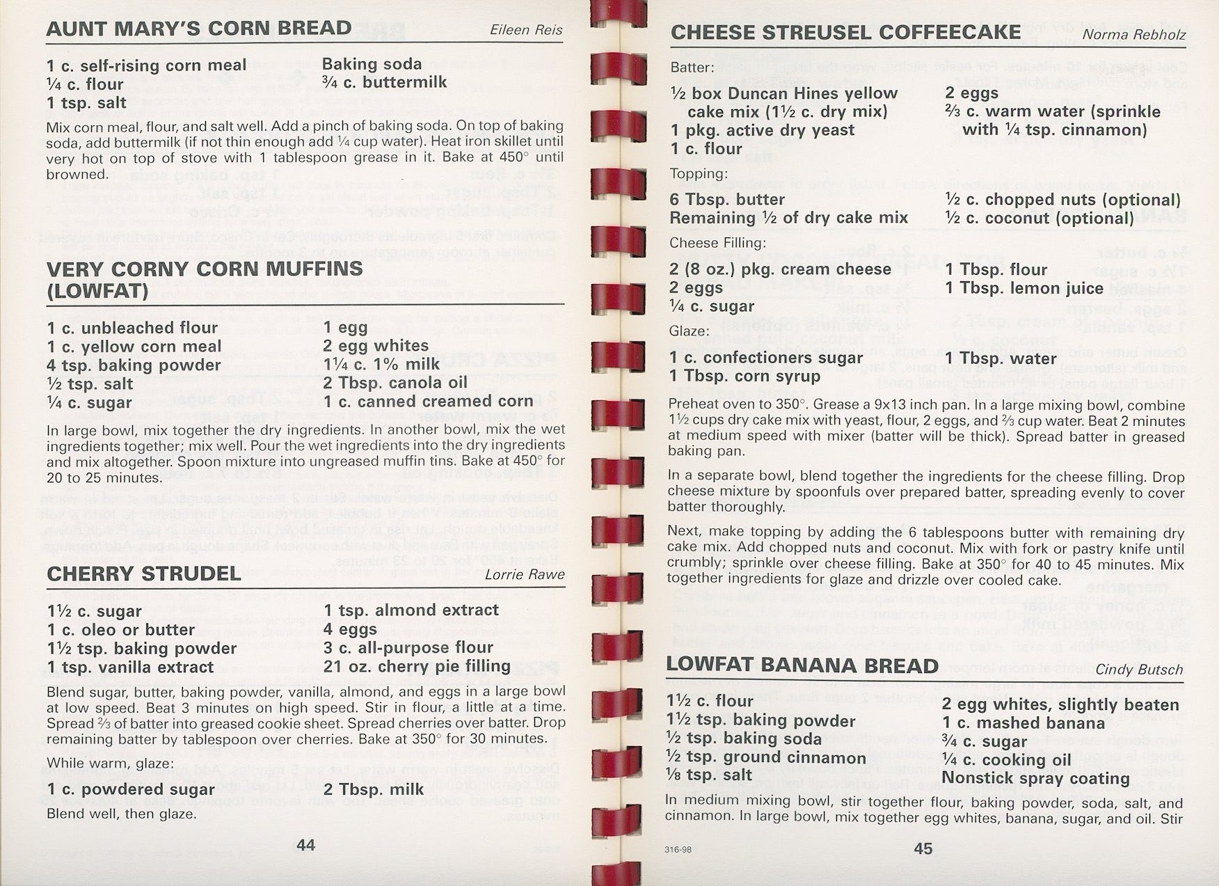 RECIPES FROM STS. PETER & PAUL CHURCH Volume III  | California, Kentucky Circa 1998 Sample Muffins and Breads Recipes
