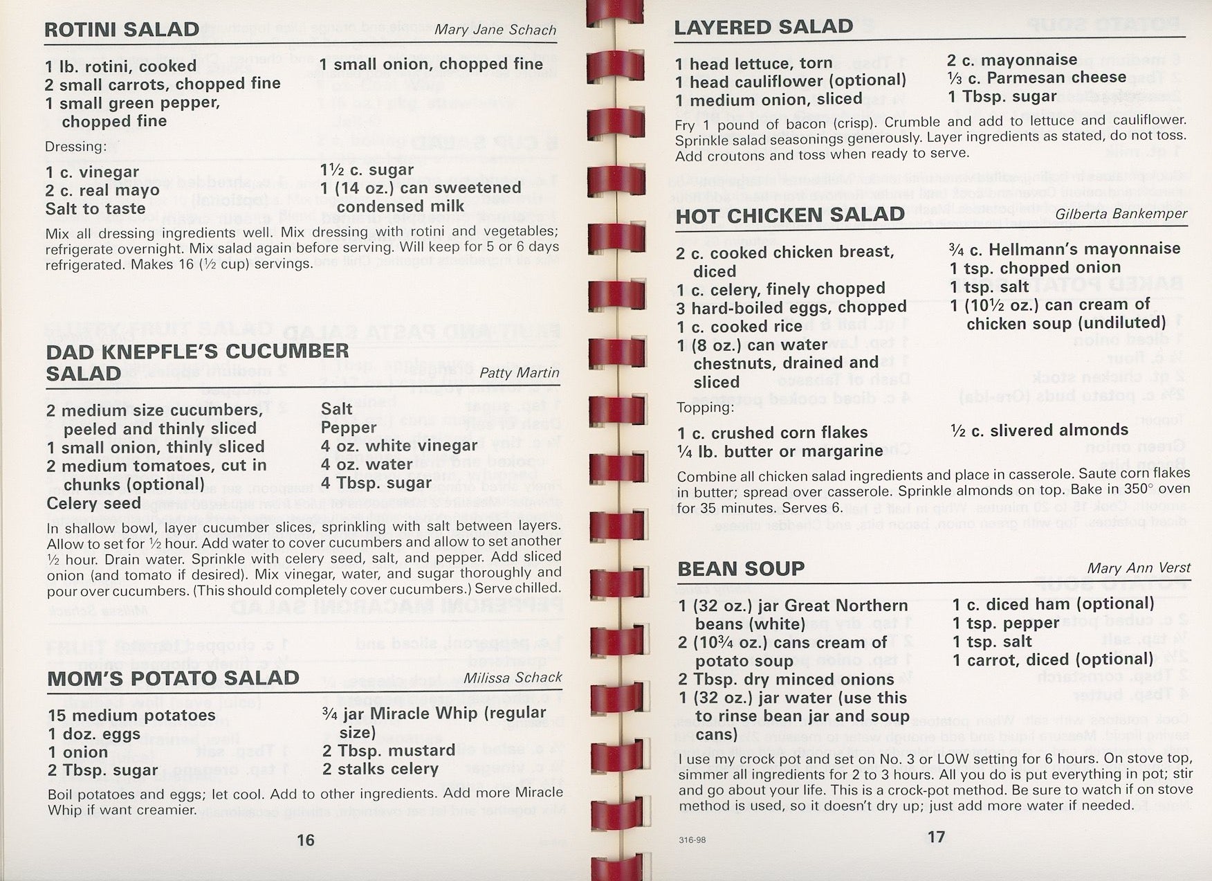 RECIPES FROM STS. PETER & PAUL CHURCH Volume III  | California, Kentucky Circa 1998 Sample Salads Recipes