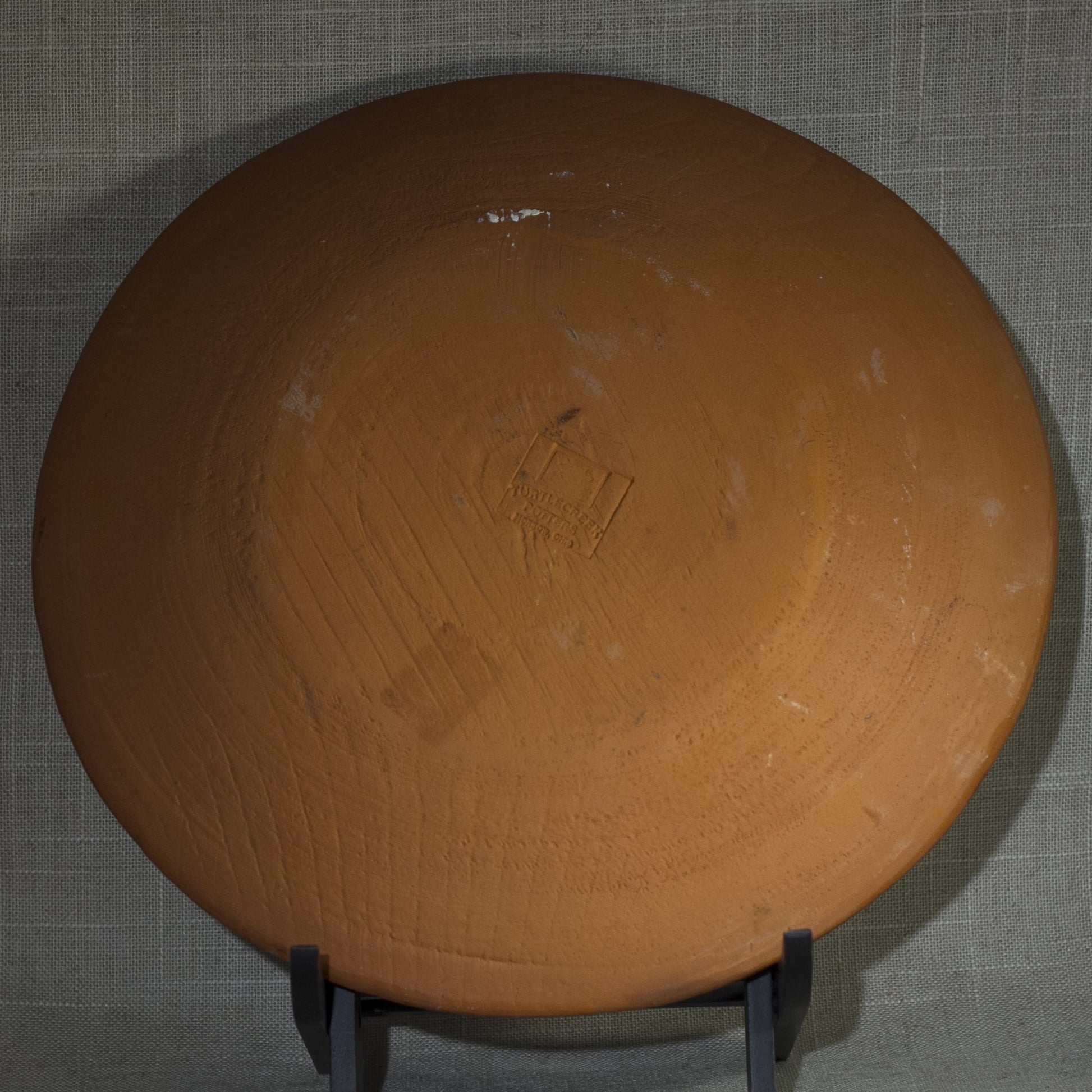 TURTLECREEK POTTERS Merry Christmas Redware 10" Plate Circa 1990s