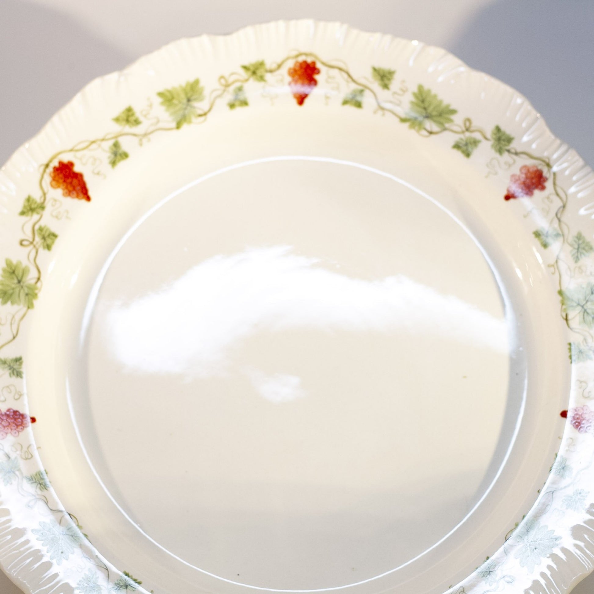 WEDGWOOD BACCHUS RED LARGE 13" CHOP PLATE Stamped Etruria & Barlaston England Circa 1940 - 1974 Discontinued Pattern (2)