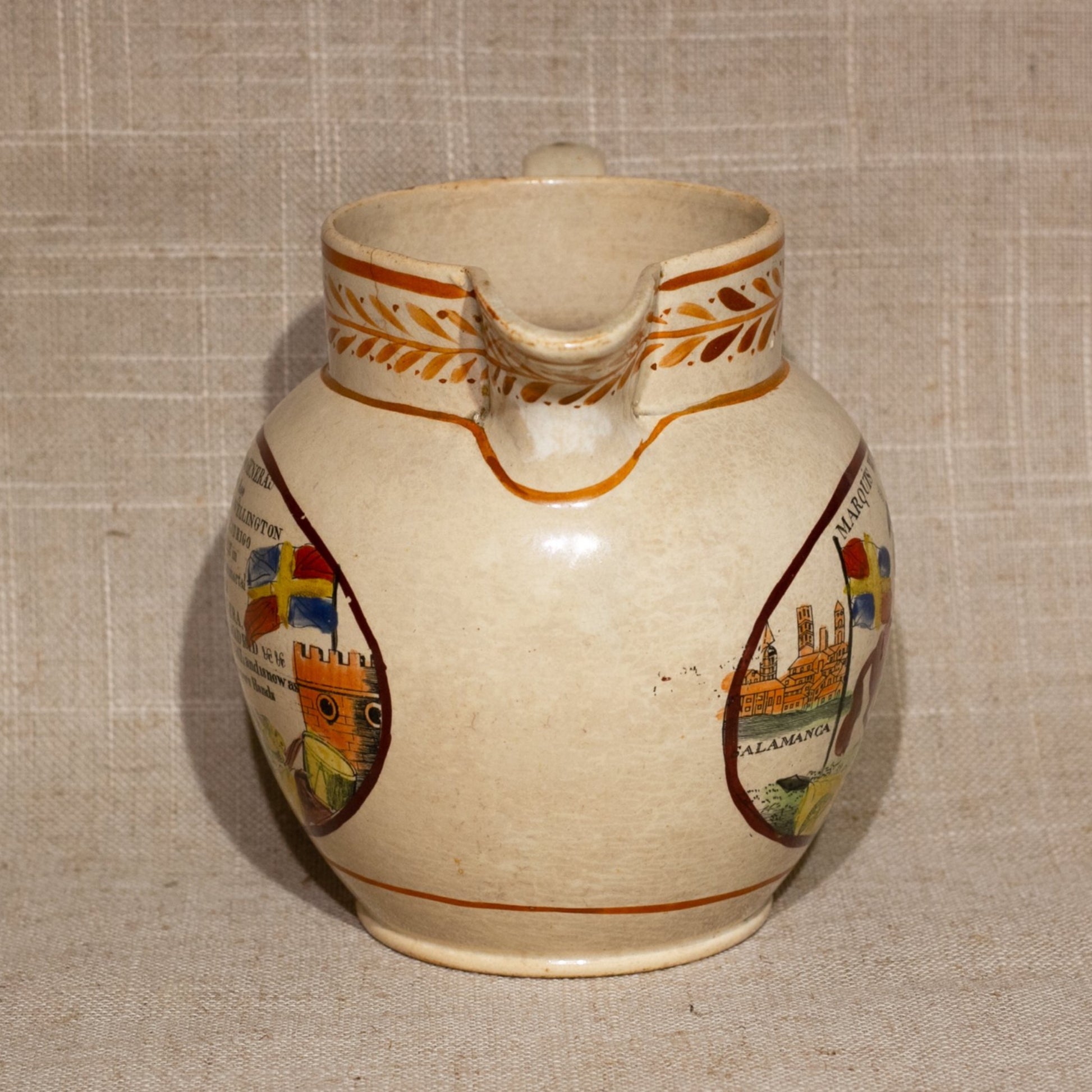 Rare Sunderland Luster MARQUIS OF WELLINGTON Commemorative 4 ½” Pitcher Circa 1812