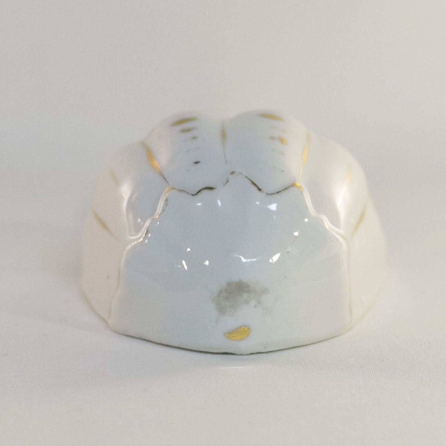 Vintage HOLY WATER FONT SYMBOLIZING FAITH HOPE and LOVE Gold Gilt Hand-Painted Bisque