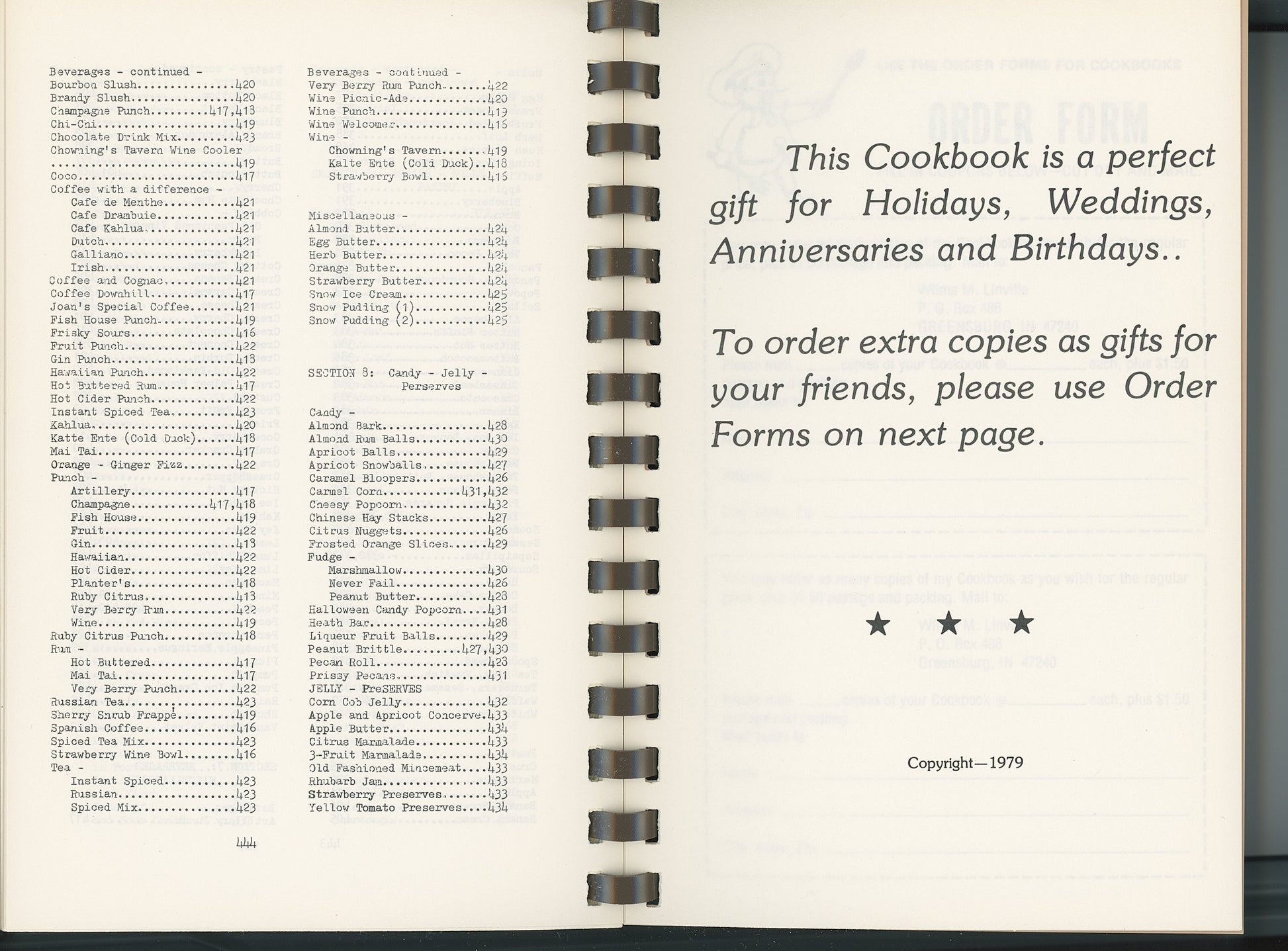 FROM WILMA'S KITCHEN Cookbook by Wilma Linville Circa 1979
