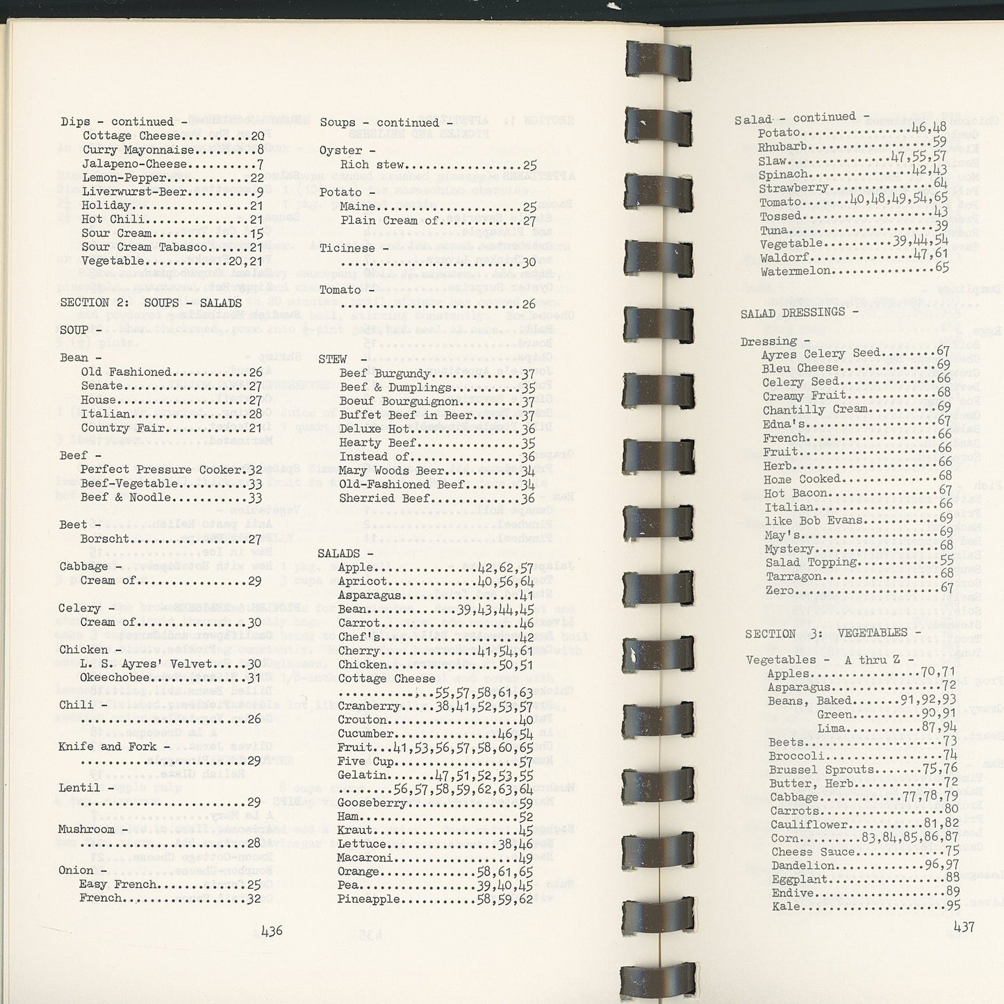 FROM WILMA'S KITCHEN Cookbook by Wilma Linville Circa 1979 Table of Contents Pages