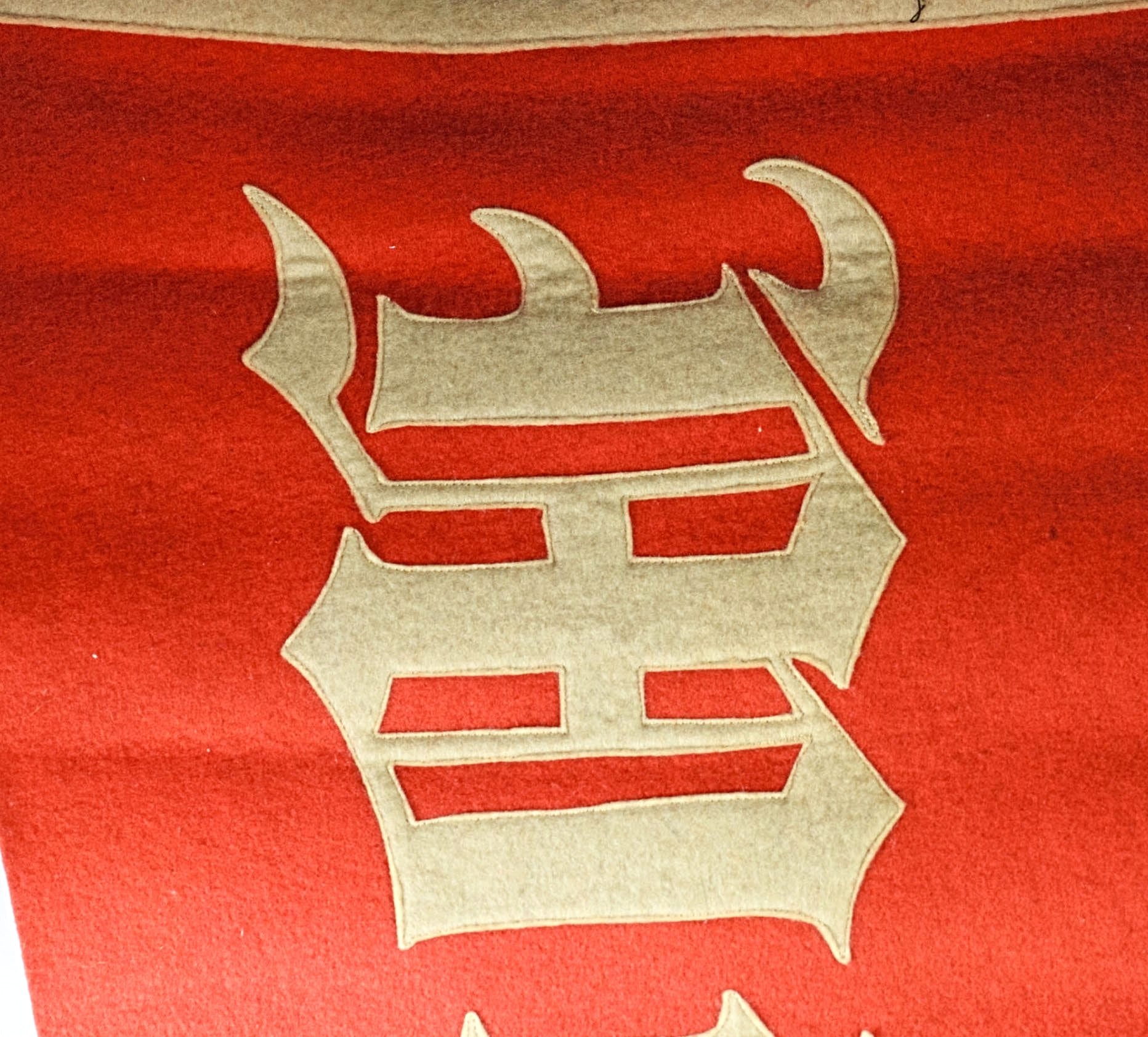 University of Wisconsin Antique College Sewn Letter Felt Flag Pennant Circa 1910