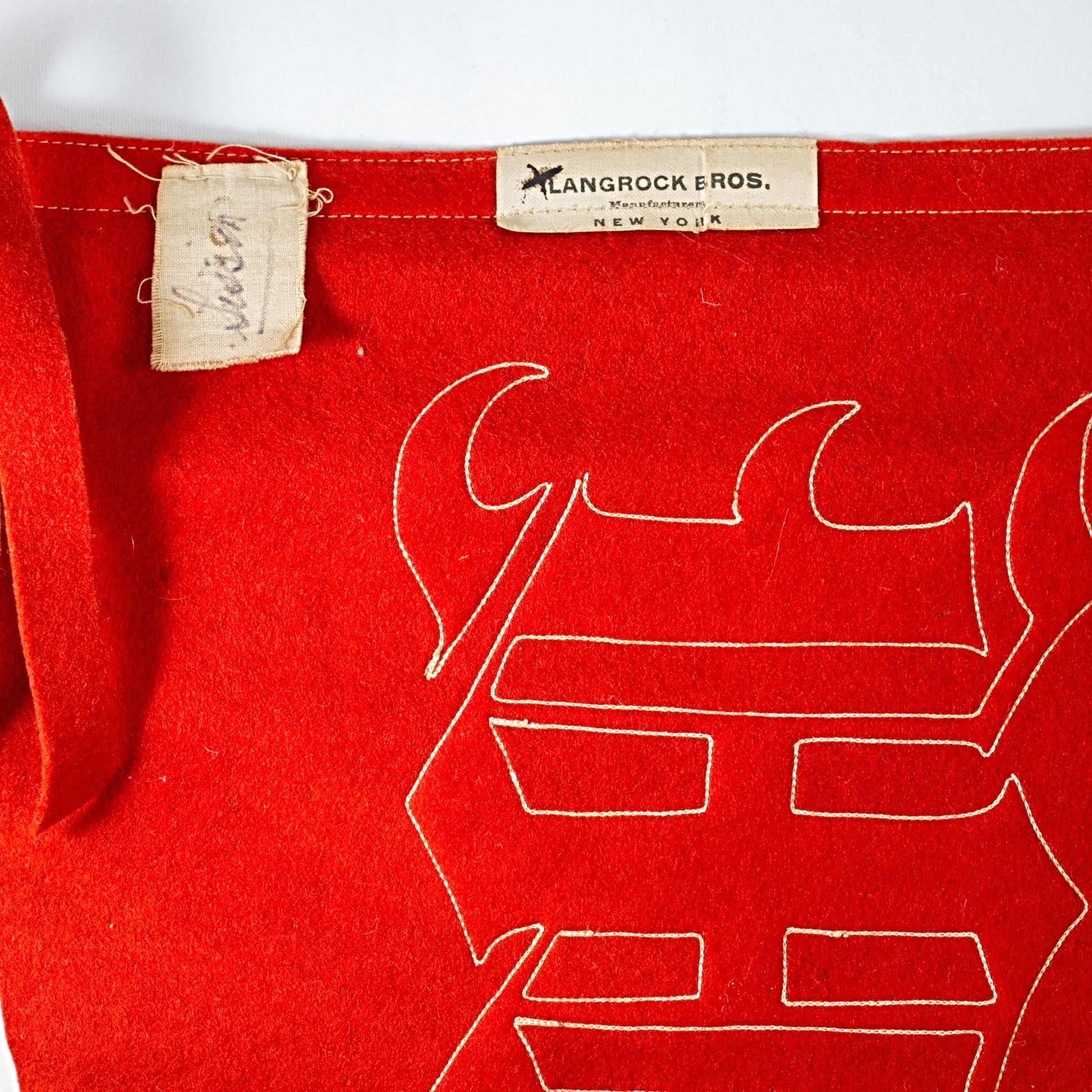 University of Wisconsin Antique College Sewn Letter Felt Flag Pennant Circa 1910