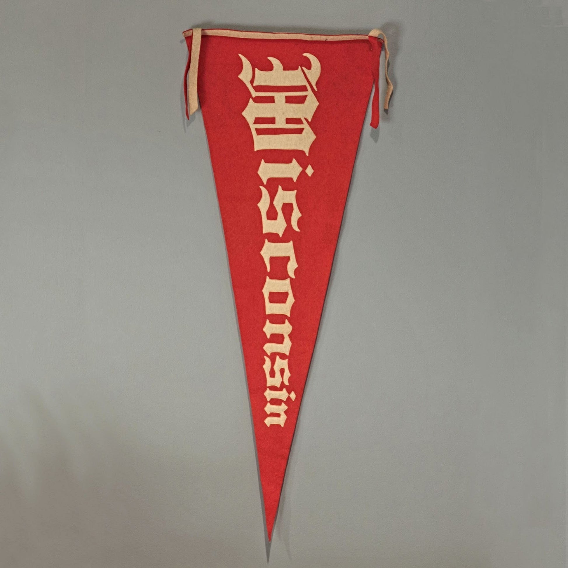 University of Wisconsin Antique College Sewn Letter Felt Flag Pennant Circa 1910