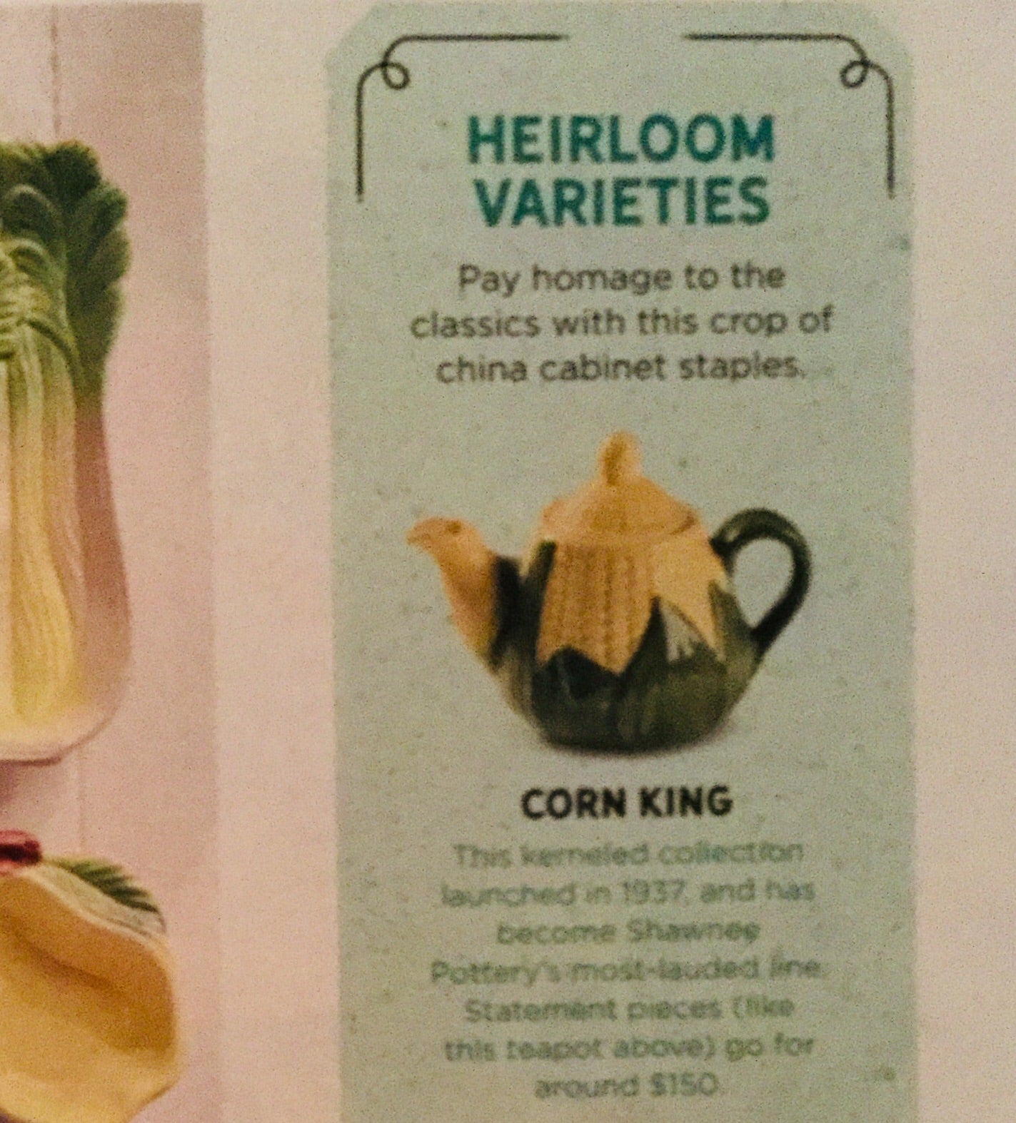 SHAWNEE POTTERY CORN KING Small Teapot Circa 1946 - 1954