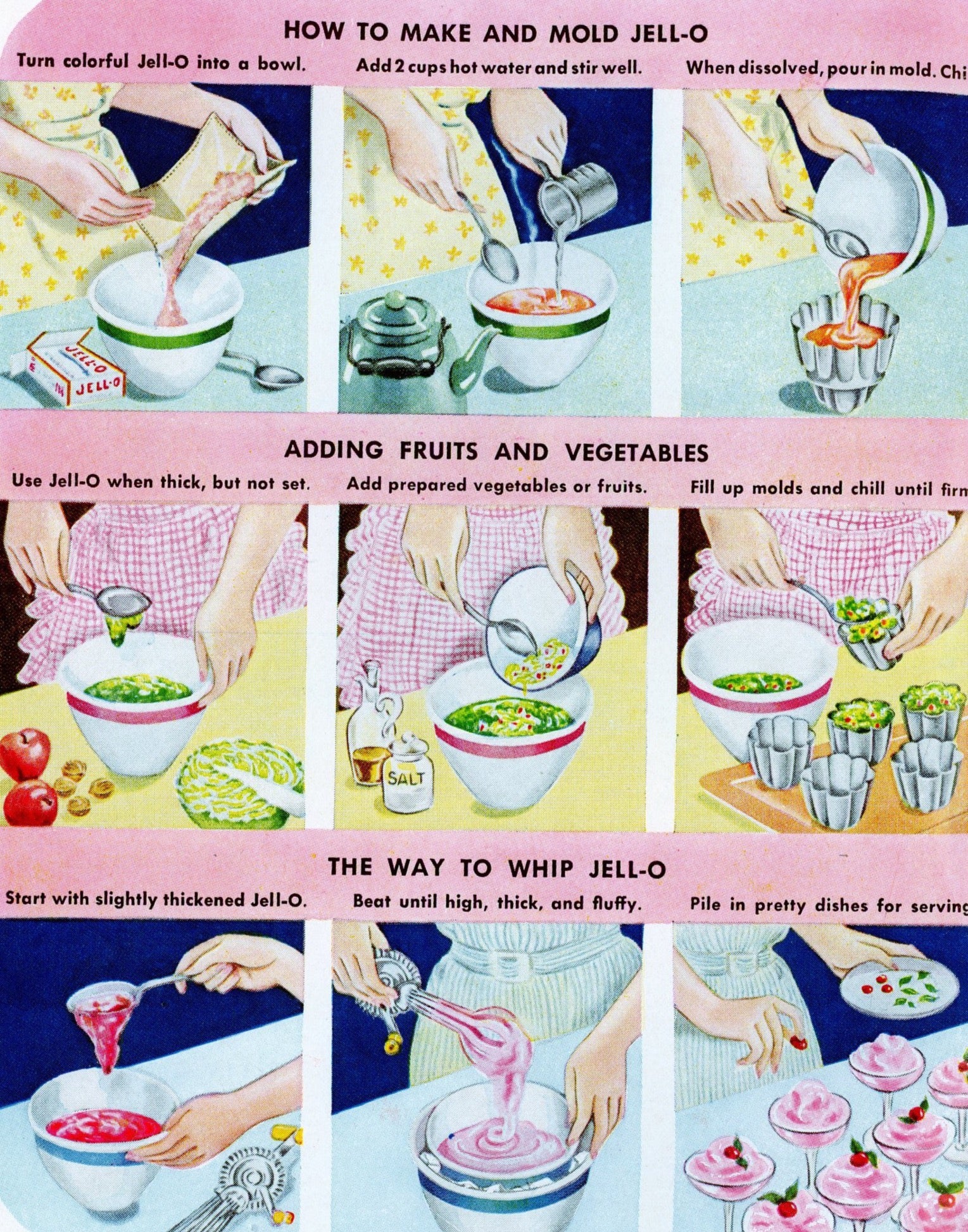 DESSERT MAGIC Vintage JELL-O Recipe Book Published by General Foods Corporation Circa 1944 How to
